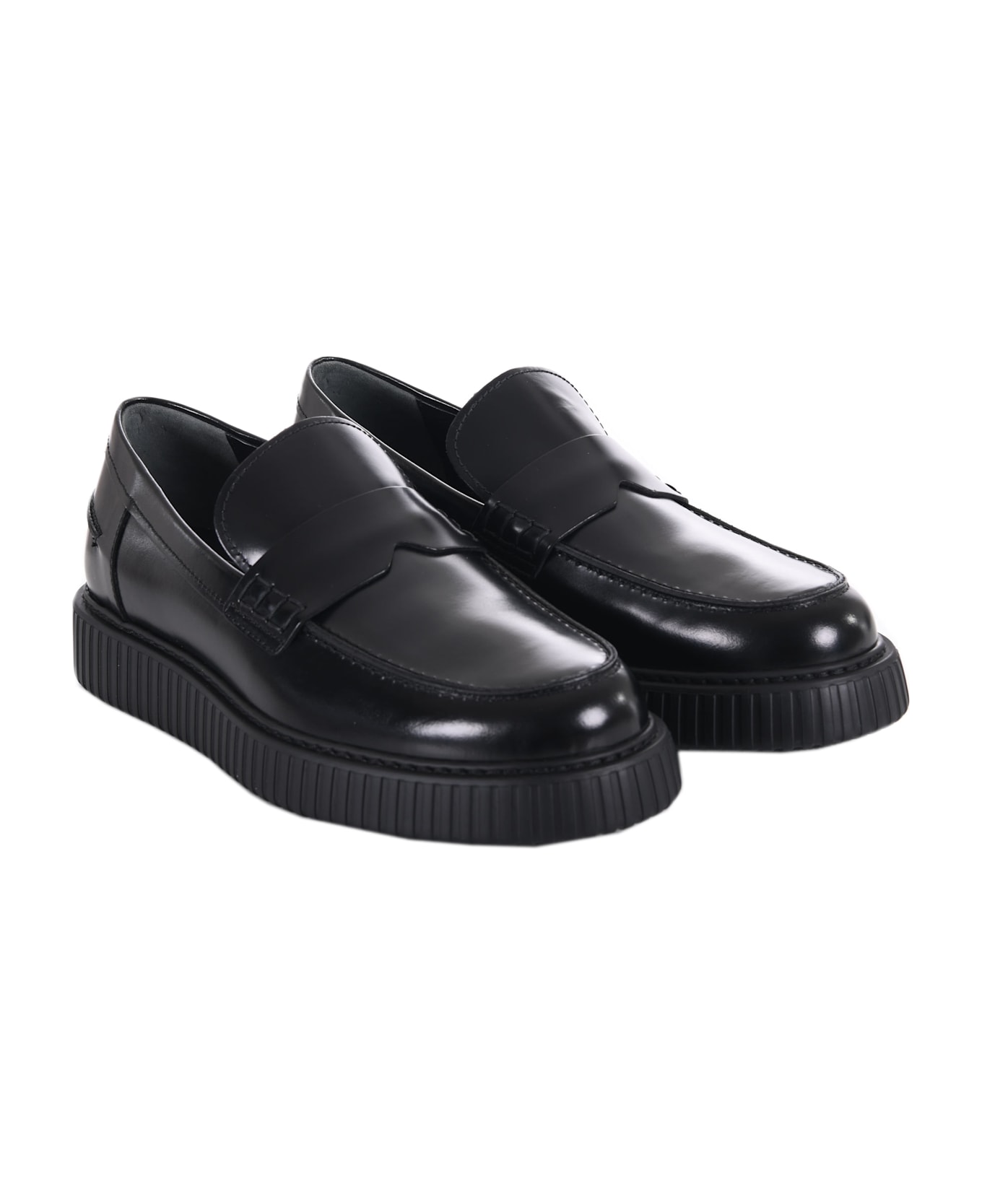 Hogan Front Mask Flat Shoes - Black