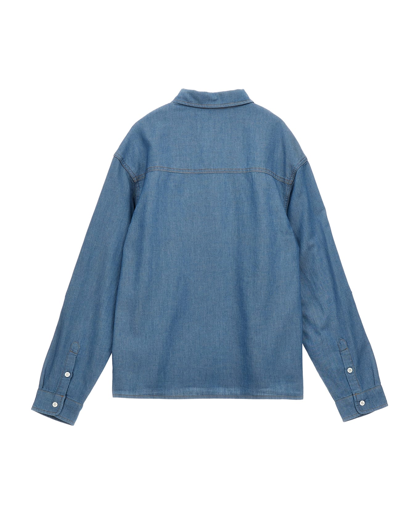 Moschino Logo Embroidery Shirt - Light Blue