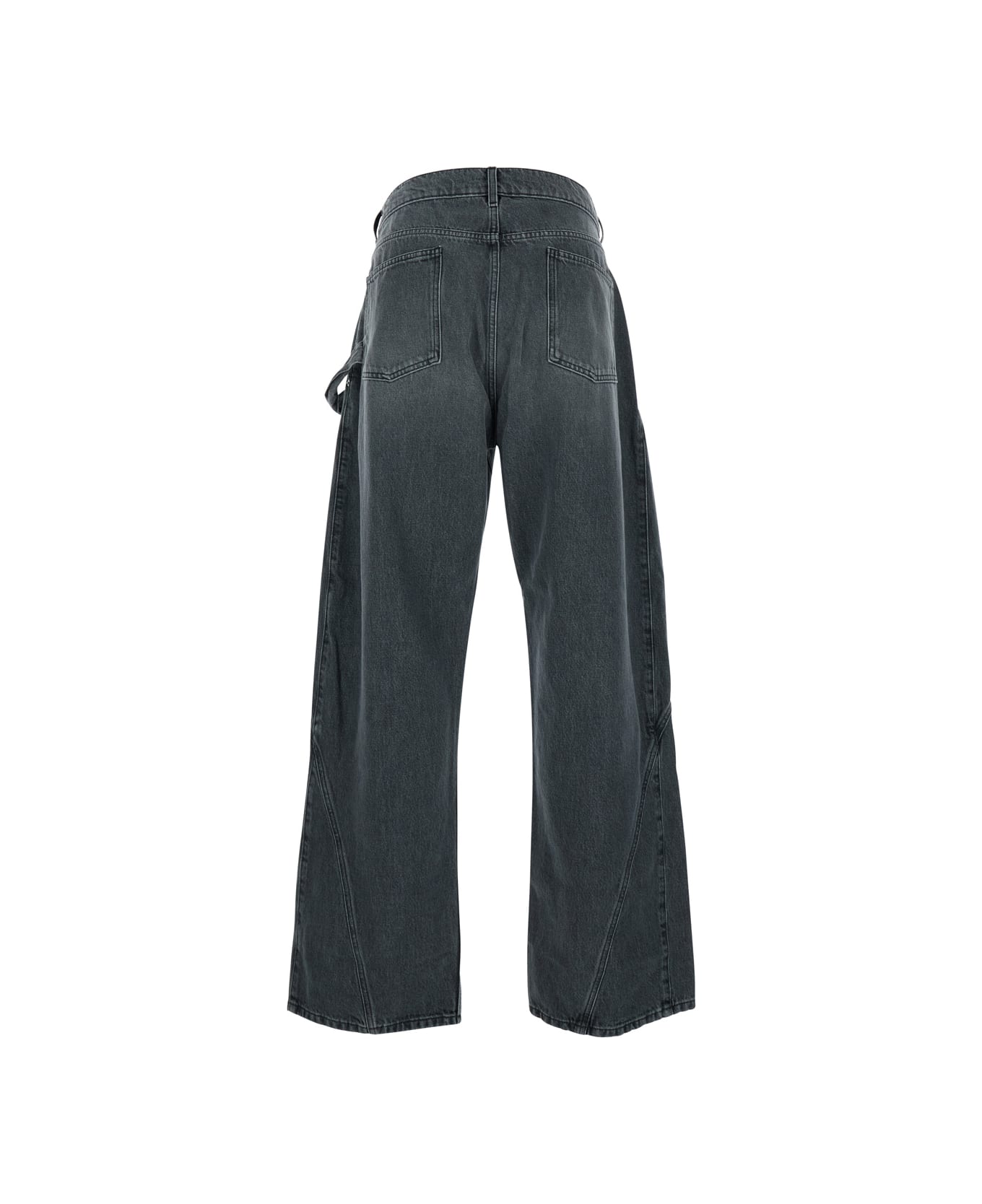 J.W. Anderson Grey Jeans With Logo Patch On The Front And Embroidered Logo On The Pocket In Cotton Man - GREY