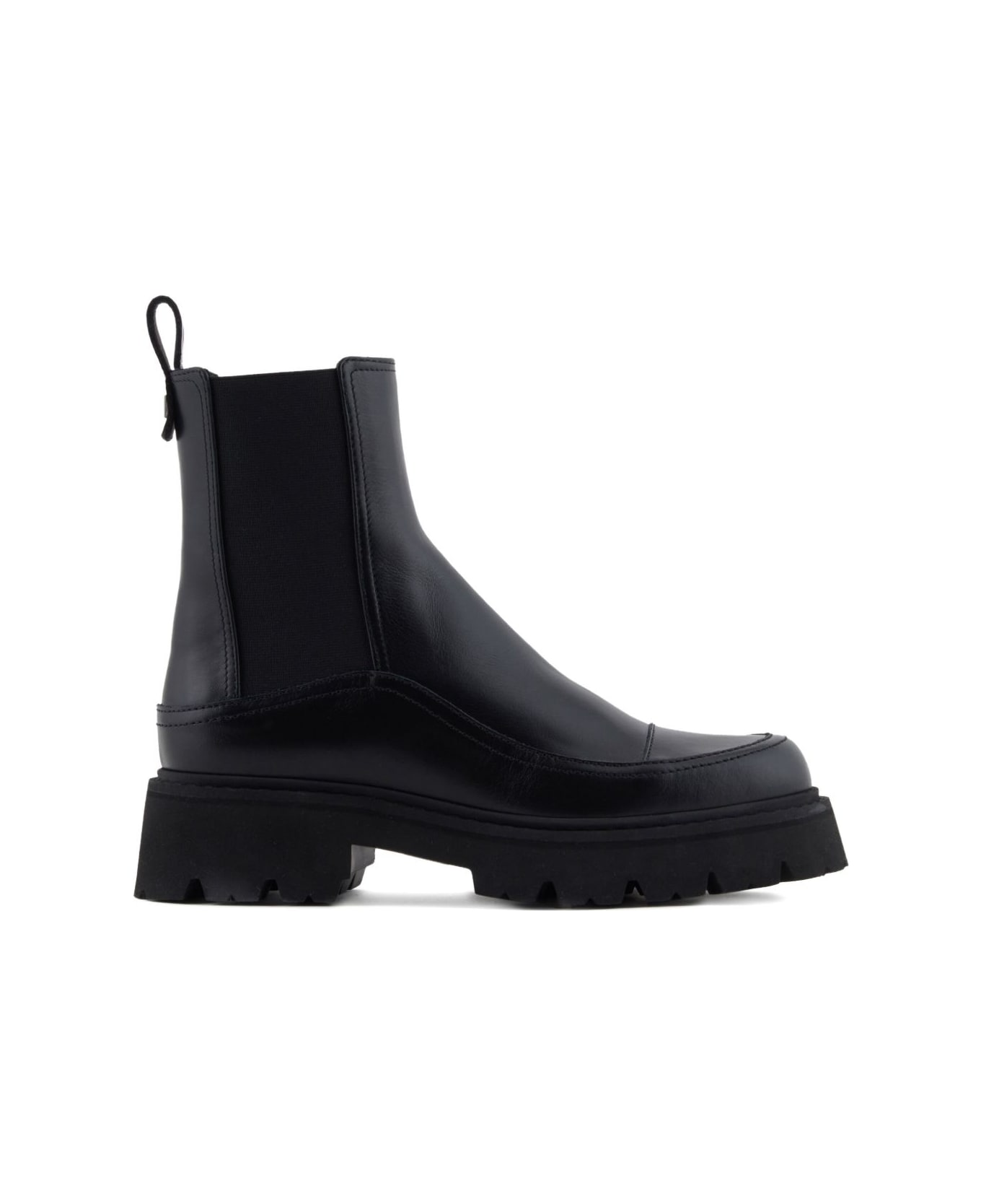 Emporio Armani Leather Chelsea Boots - Black