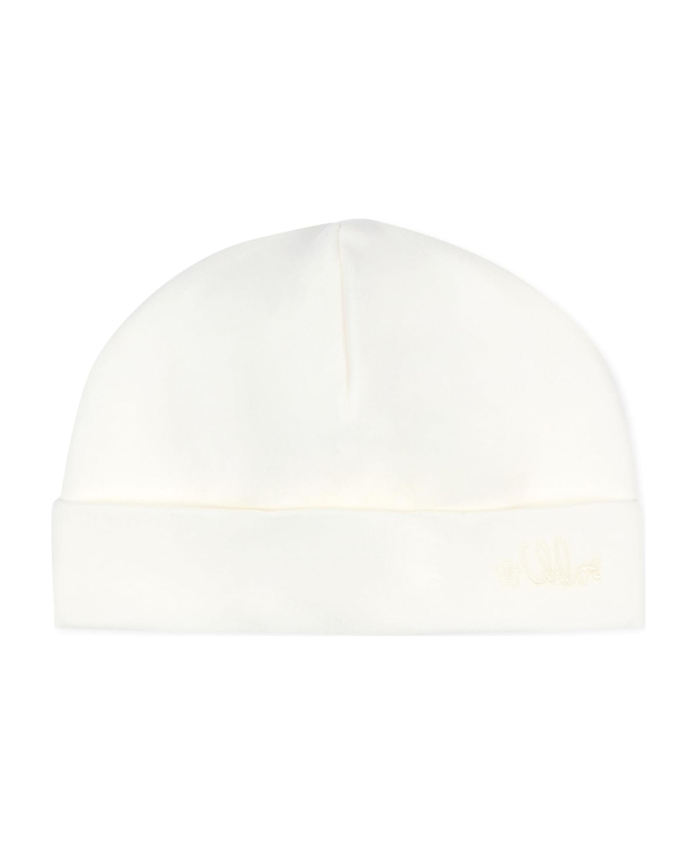 Chloé Ivory Babygrow Set For Baby Girl With Logo - White