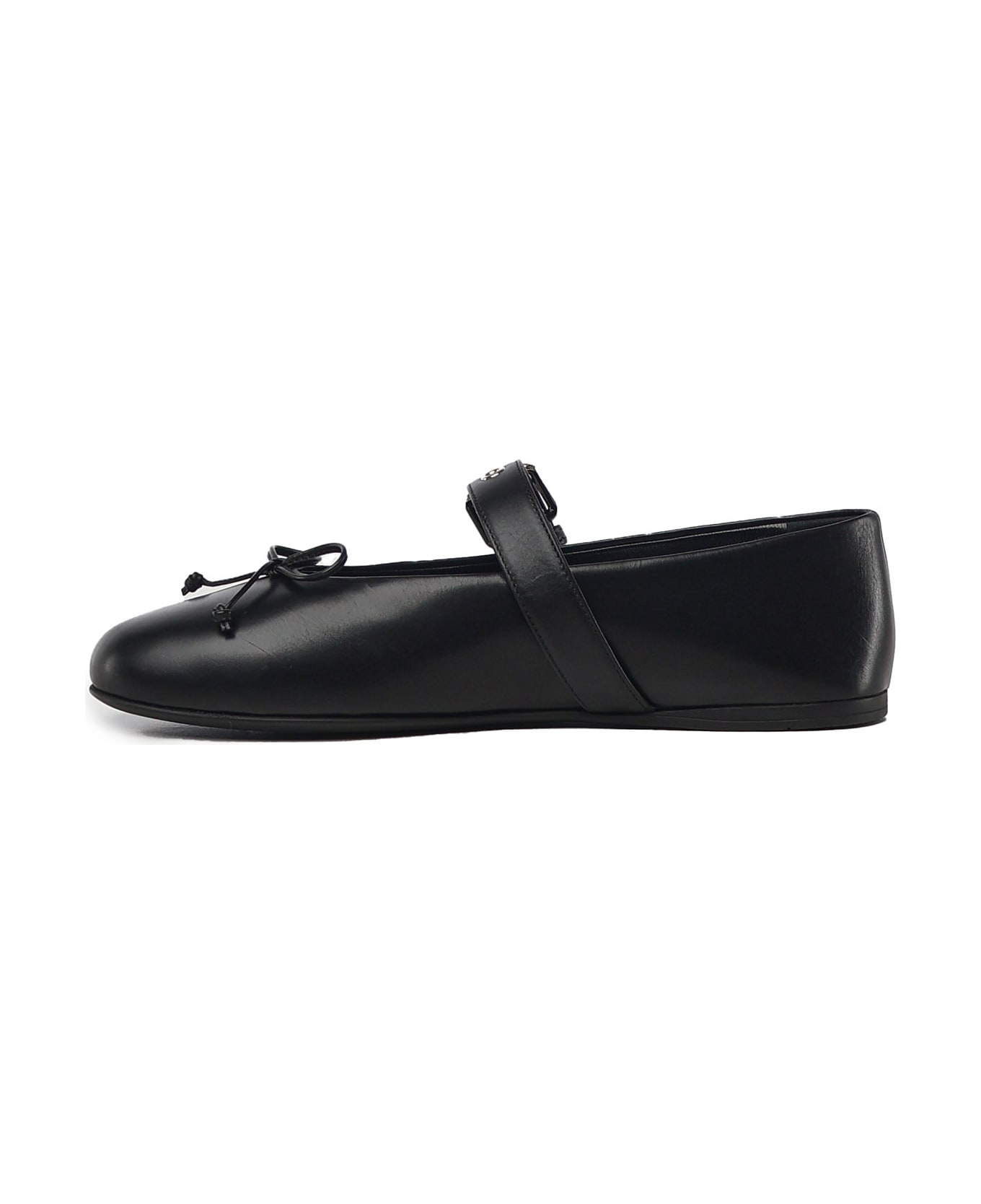 Miu Miu Leather Ballerinas - Black