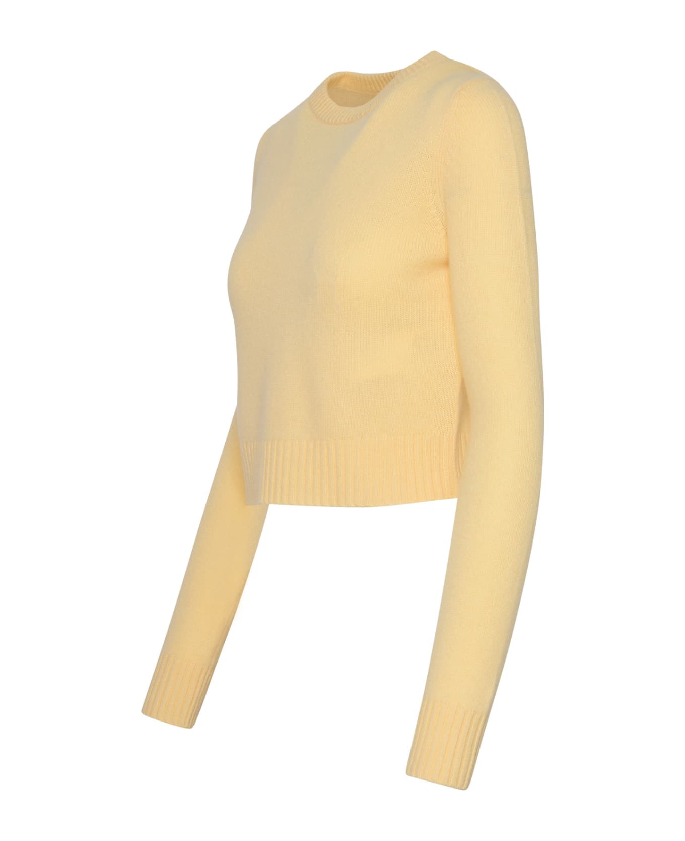 SportMax Maga Yellow Cashmere Blend Sweater - White