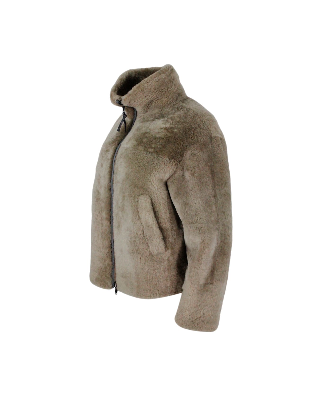 Brunello Cucinelli Reversible Jacket Jacket In Very Soft And Precious Shearling - Taupe ジャケット