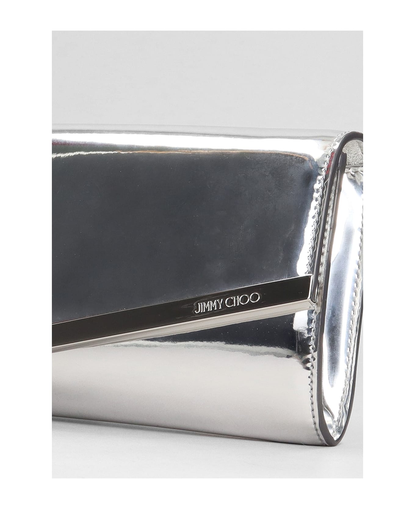Jimmy Choo Emmie Hand Bag In Silver Leather