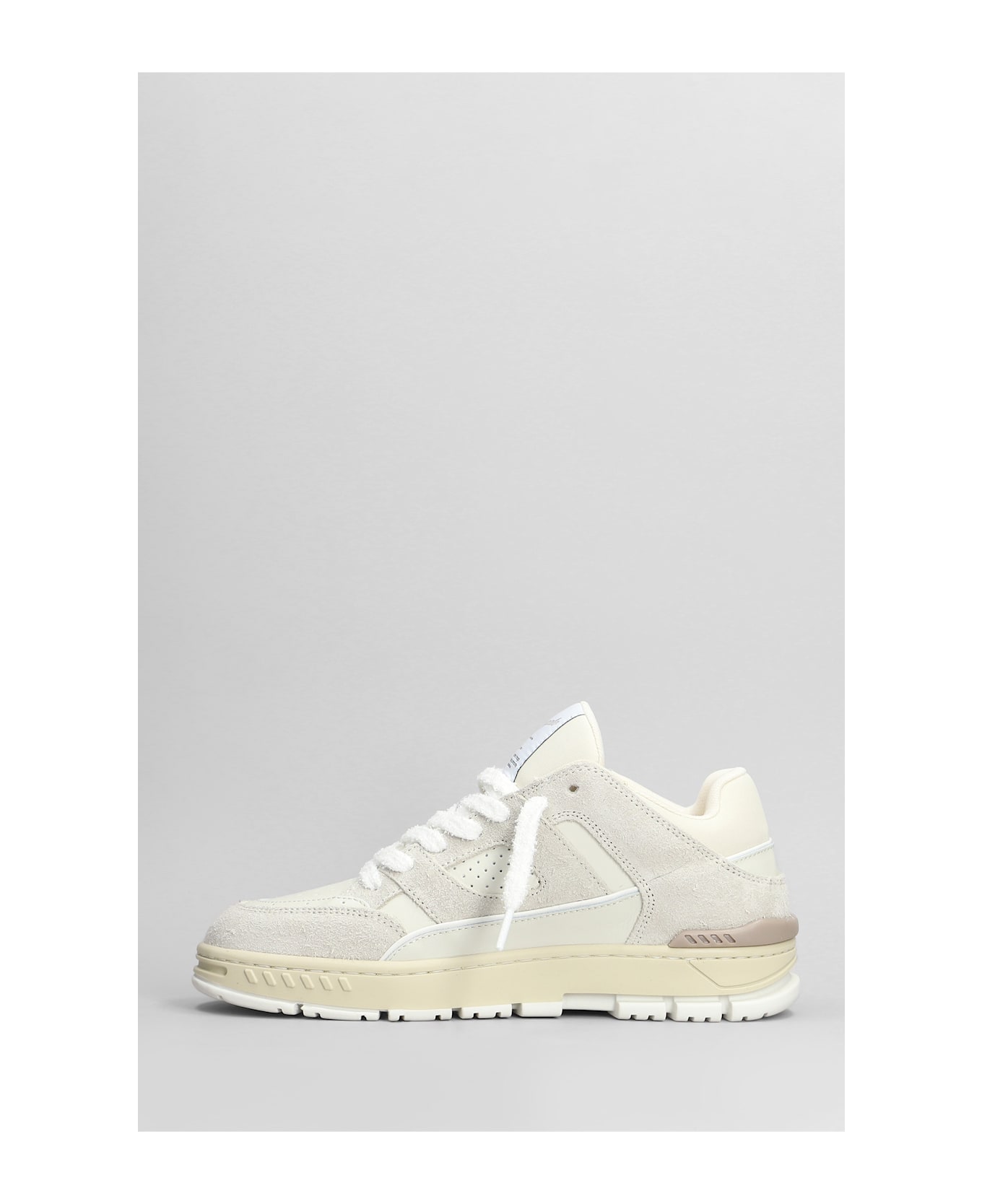 Axel Arigato Area Lo Fluffy Sneakers In Beige Suede And Leather - beige