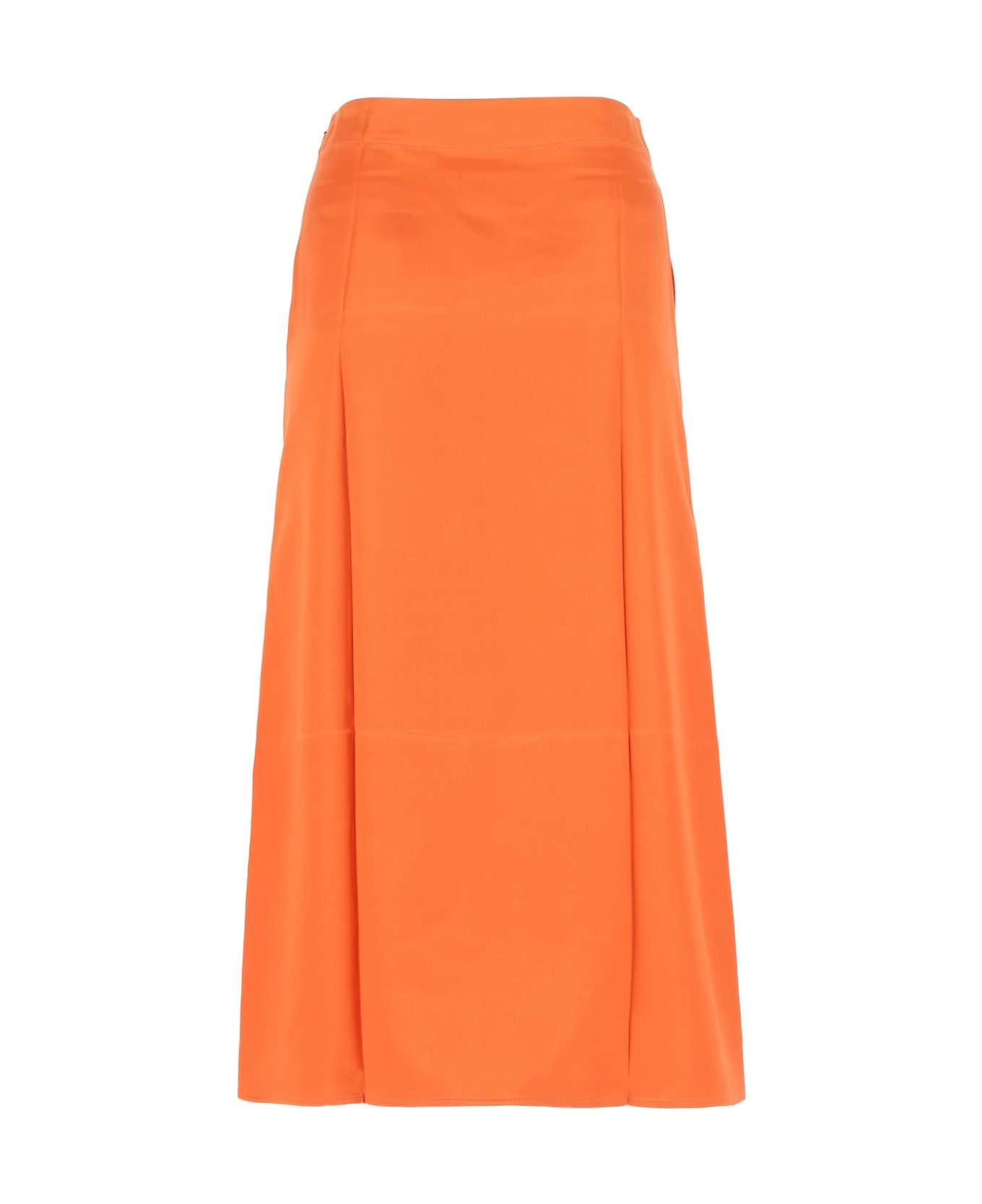 Loewe Orange Satin Skirt - BRIGHTORANGE
