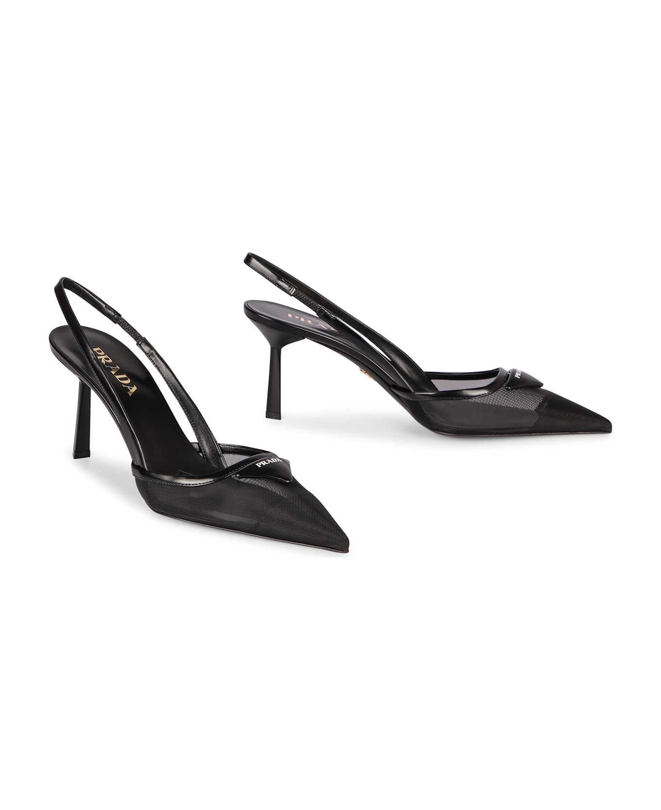 Prada Mesh Slingback Pumps - black