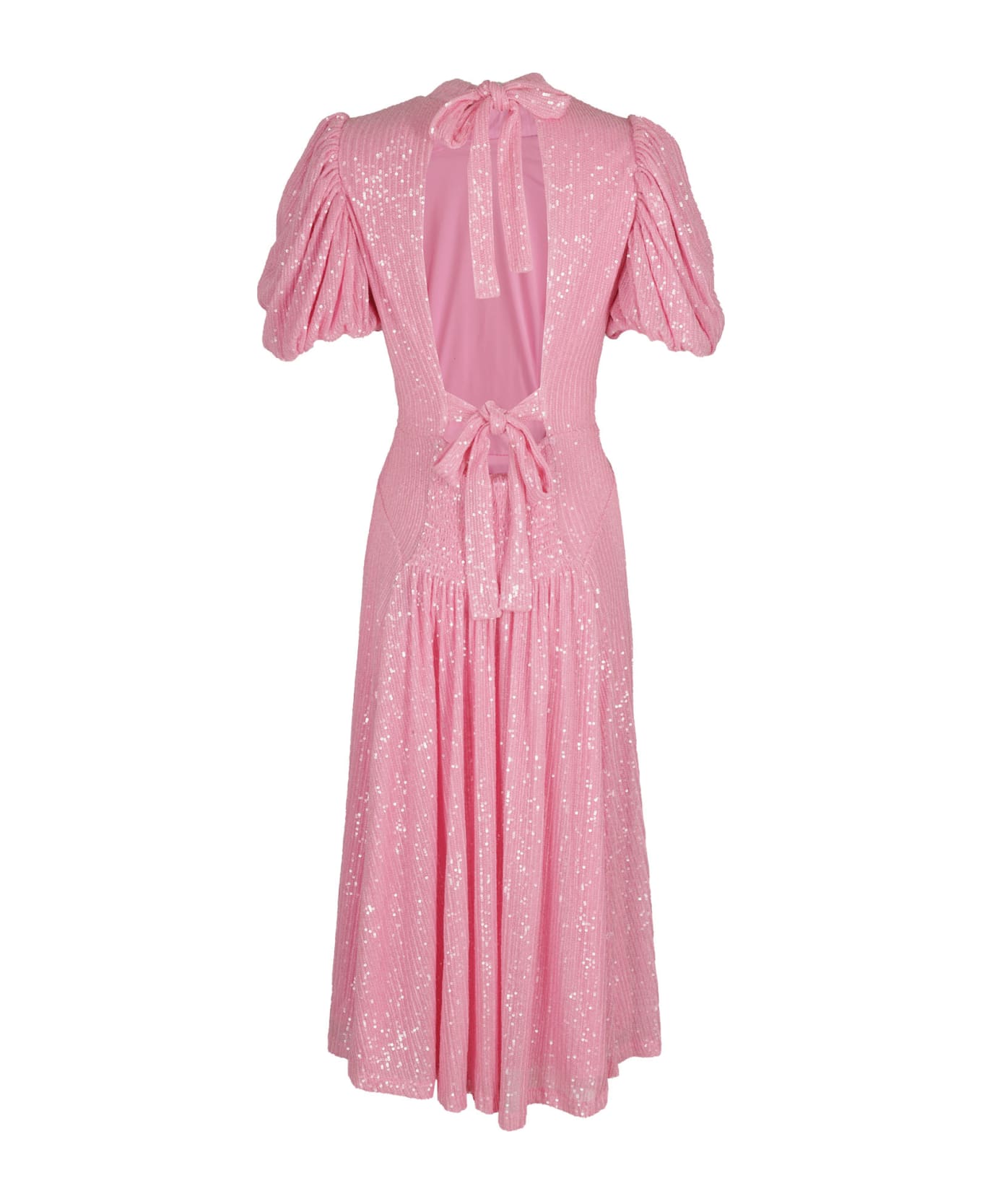 Rotate by Birger Christensen Sequined Maxi Puffy Sleeved Dress - Bergonia Pink