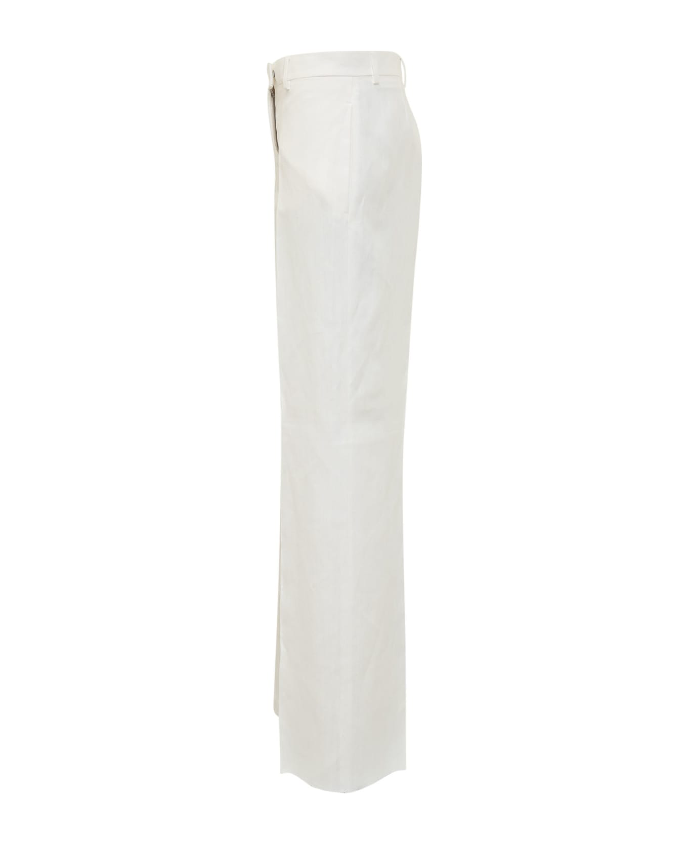 Ferragamo Silk And Viscose Blend Trousers - WHITE