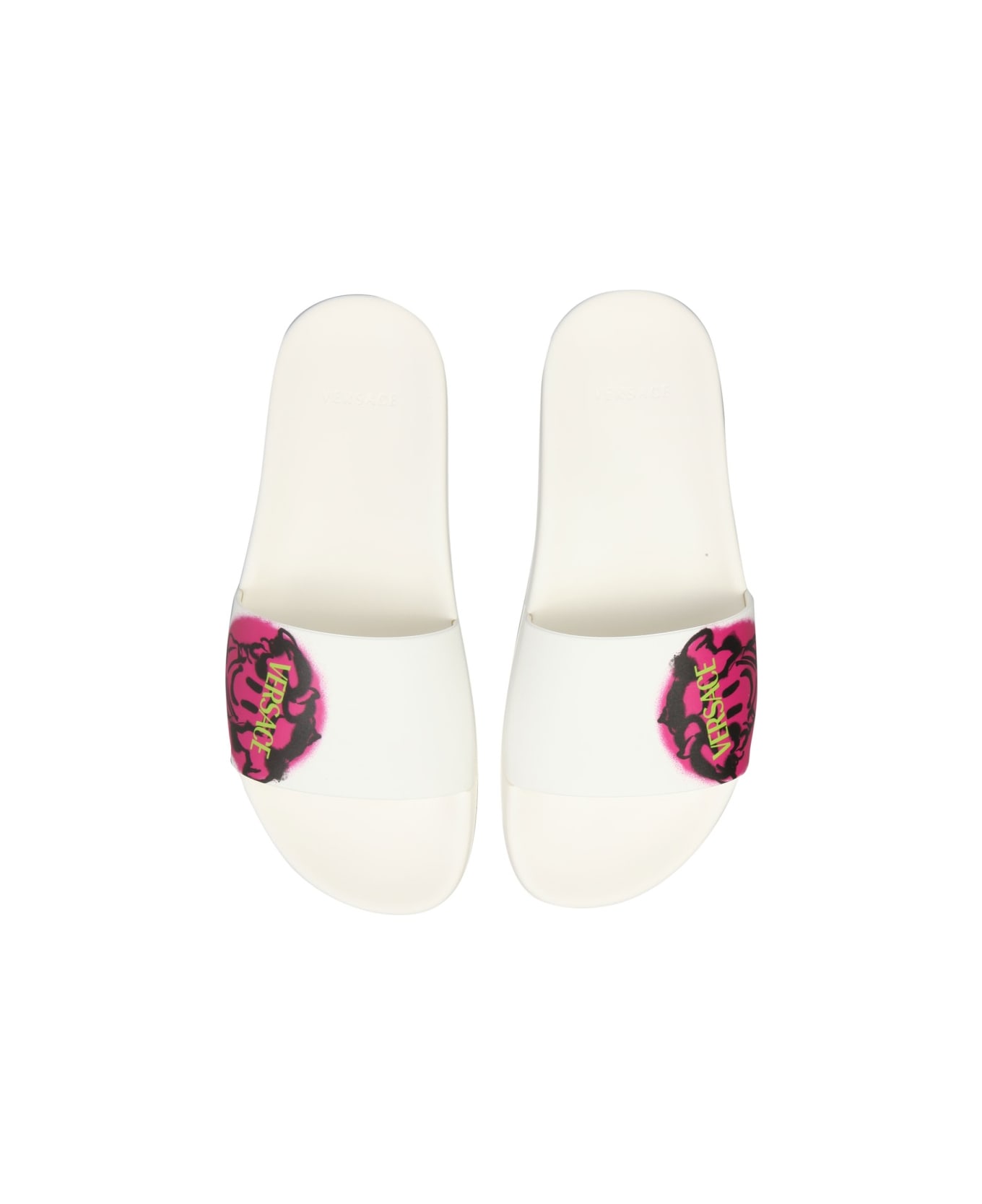 Versace Medusa Smiley Slide Sandals - WHITE
