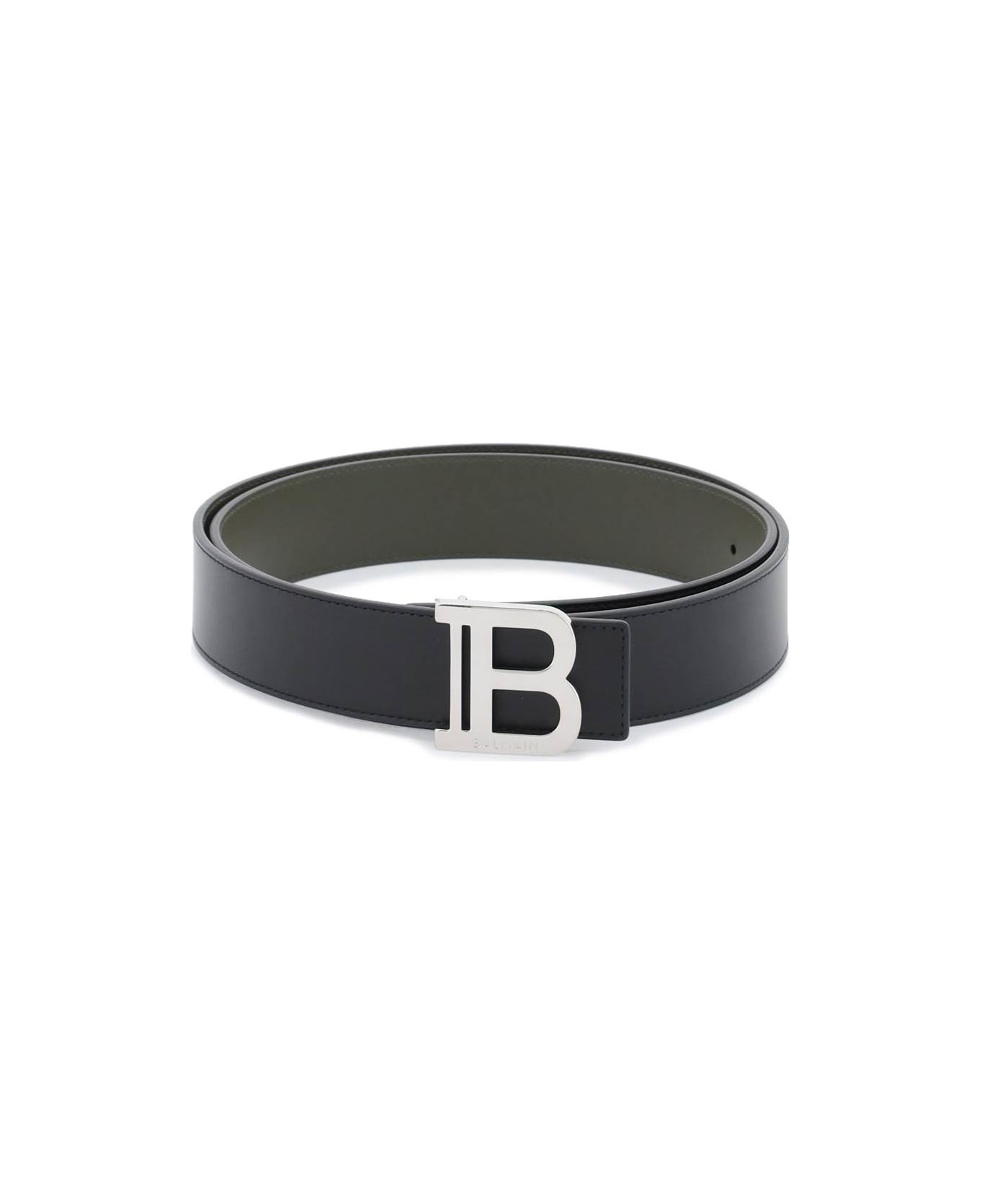 Balmain Reversibile B-belt - NOIR KAKI (Black)
