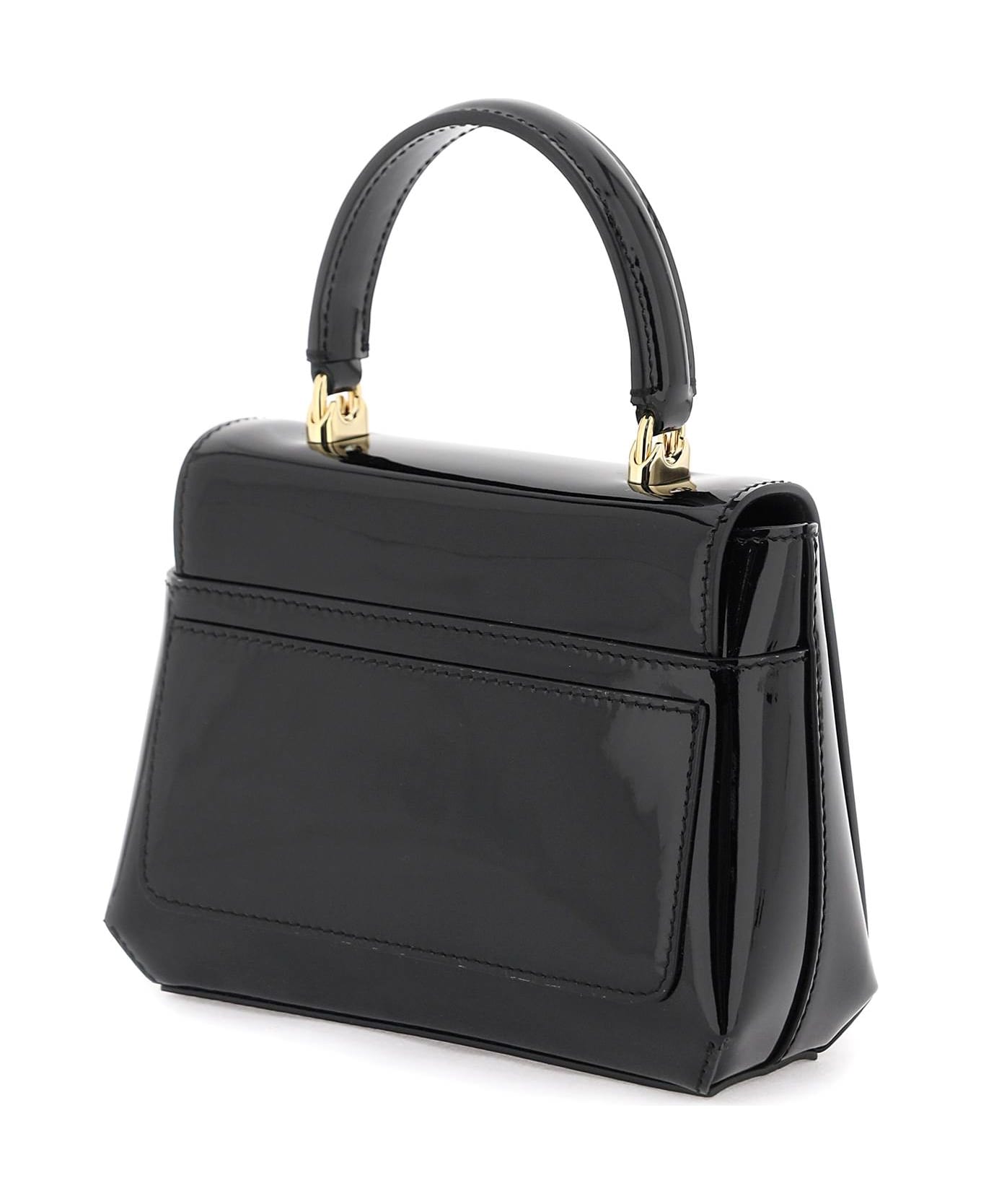 Dolce & Gabbana 'dg' Patent Leather Handbag - Black
