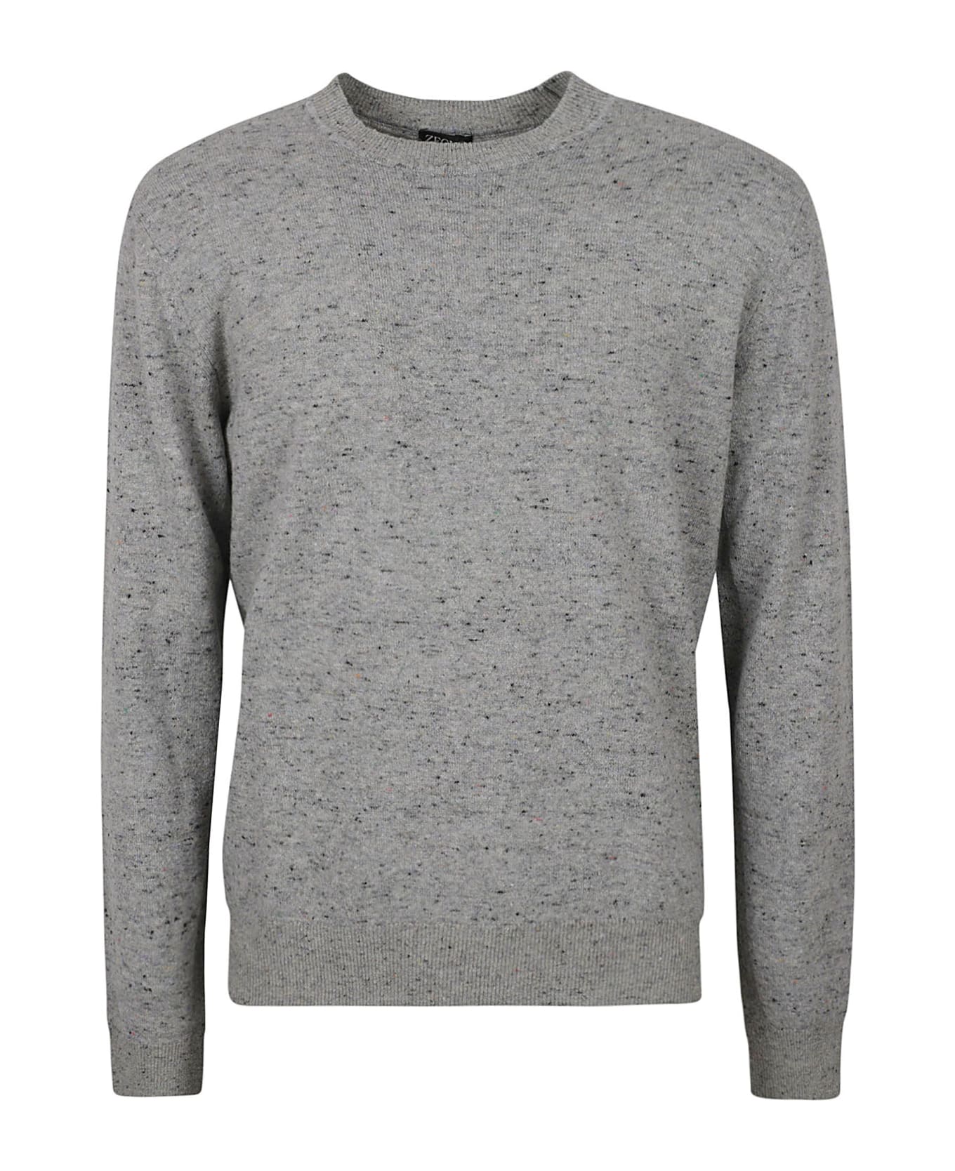 Zegna Crewneck Rib Knit Sweater - Grey ニットウェア