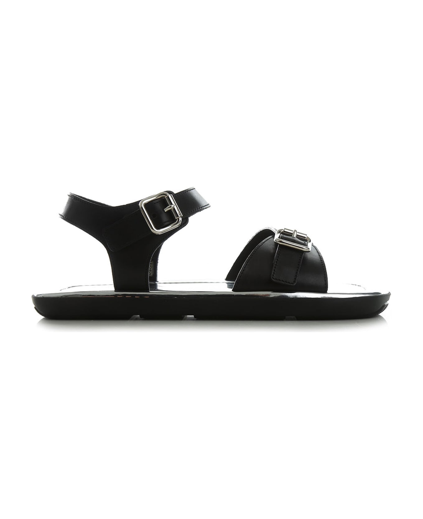 Prada Leather Sandals - Black