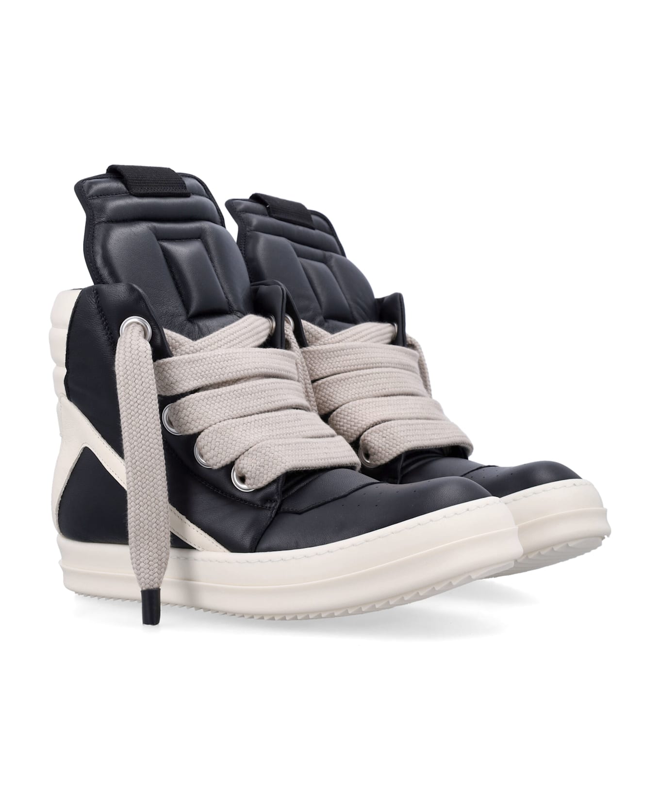 Rick Owens Jumbolaced Geobasket - BLACK MILK MILK