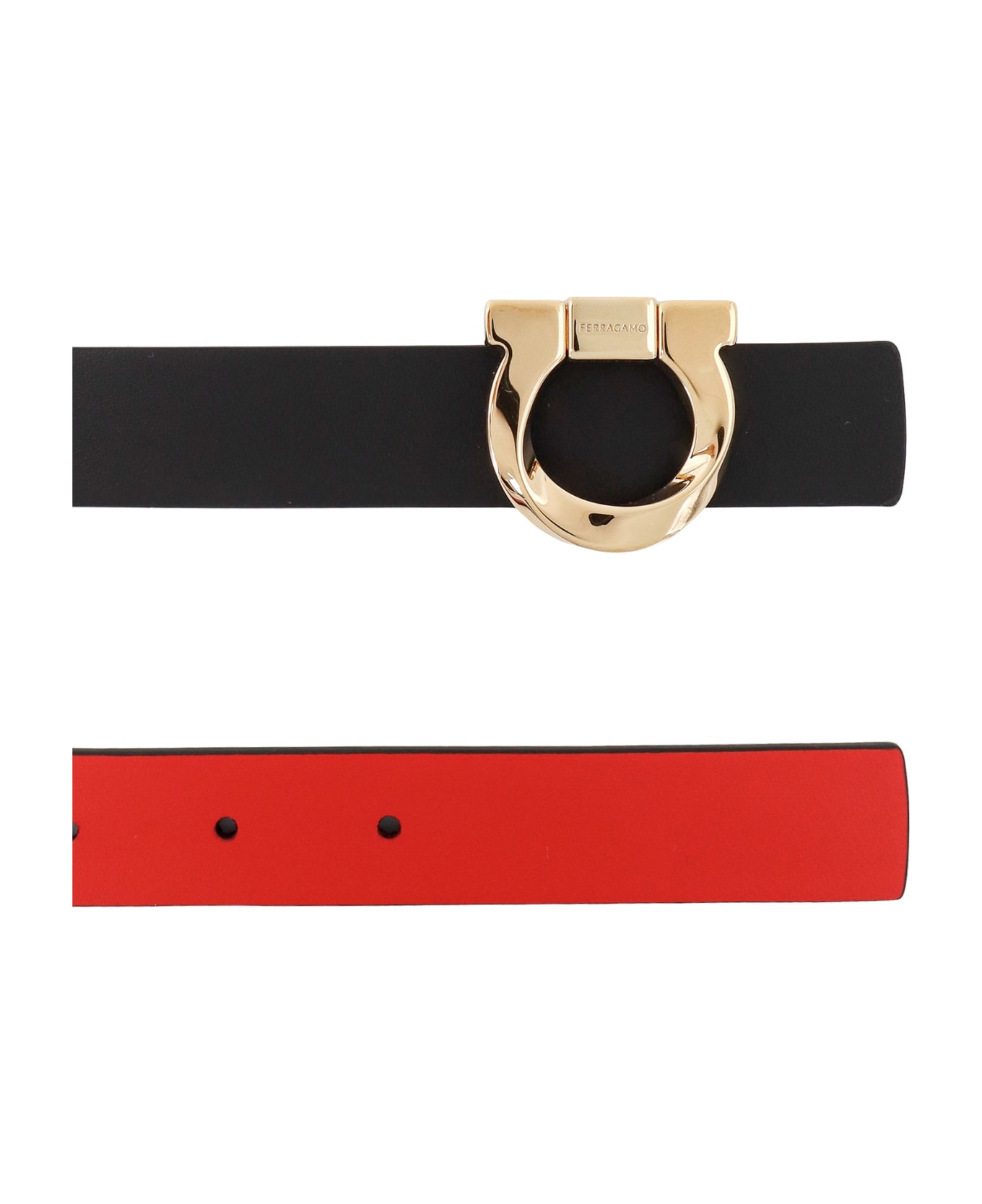 Ferragamo Belt - BLACK/RED