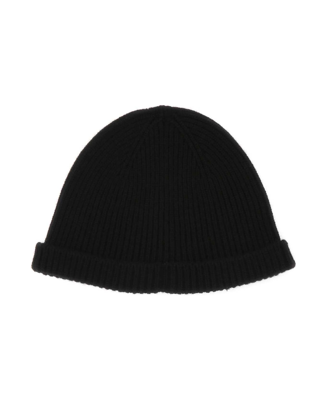 Jil Sander Black Cashmere Beanie Hat - 001