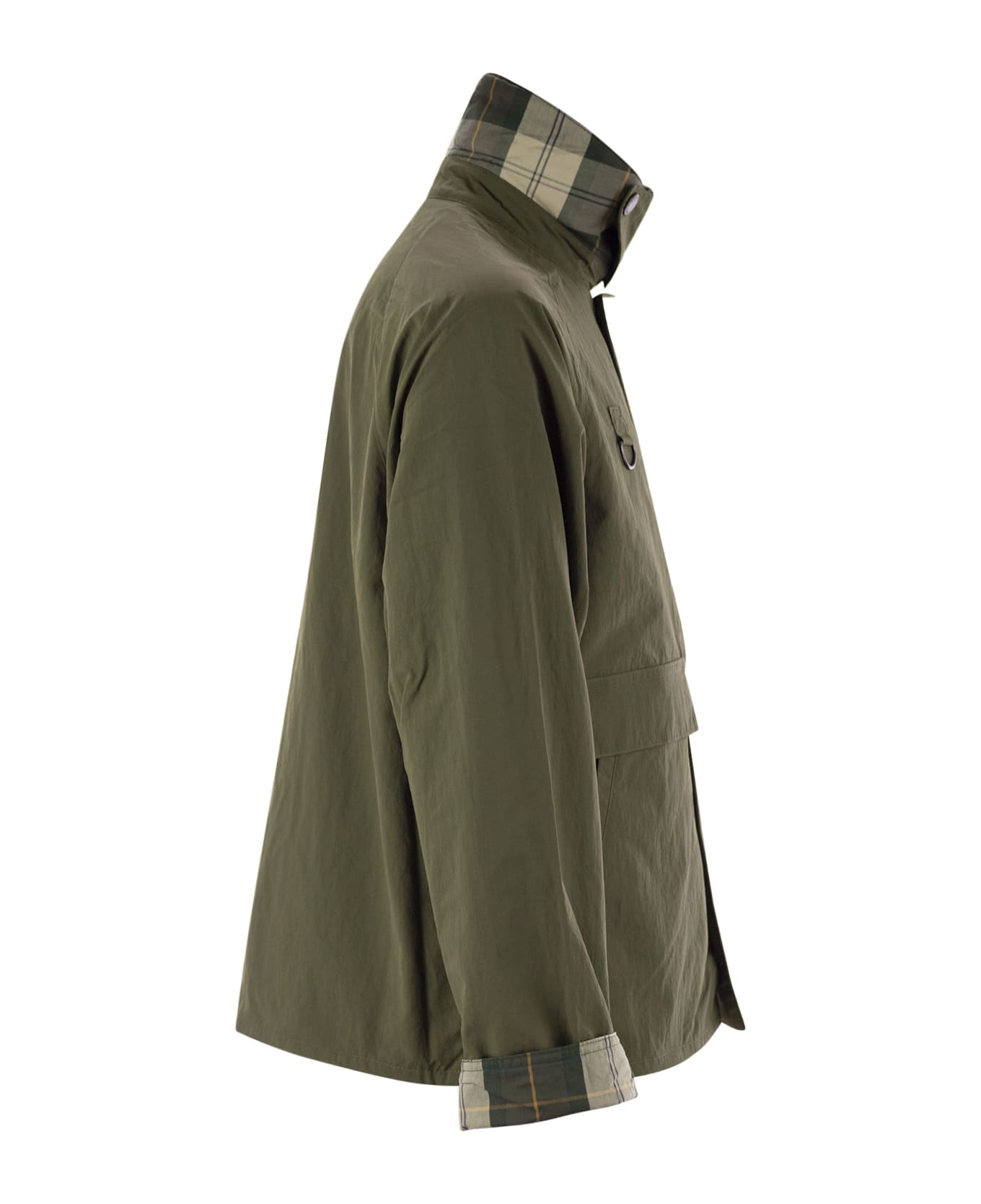 Barbour Spey - Lightweight Jacket With Tartan Lining - Military Green
