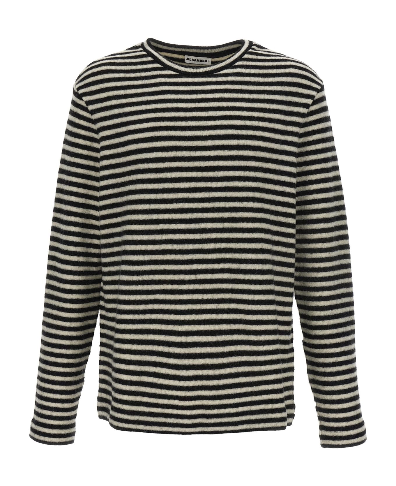 Jil Sander Logo Stripes Sweater - WHITE/BLACK