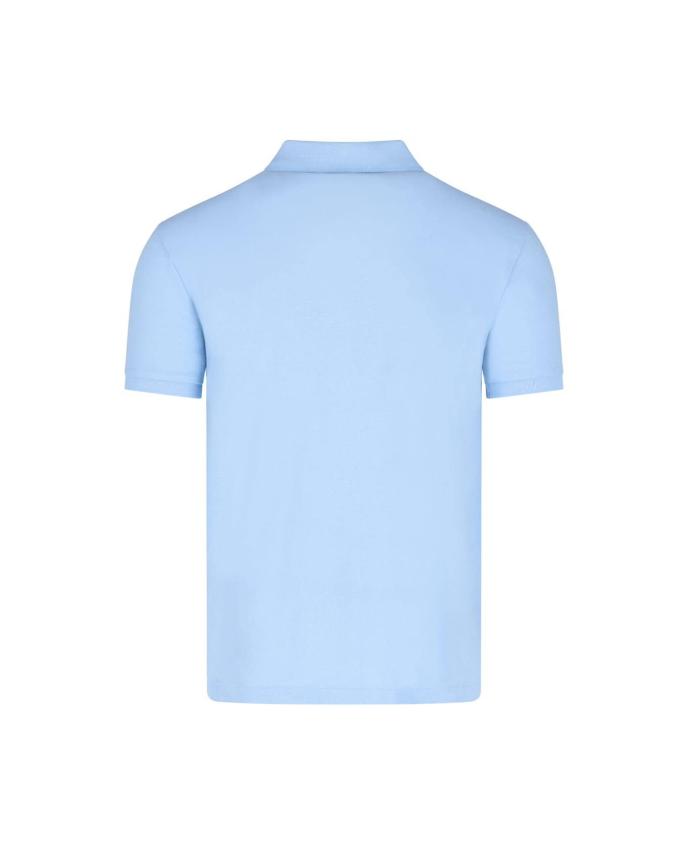 Polo Ralph Lauren Sky Blue And Navy Blue Slim-fit Pique Polo Shirt - Blu