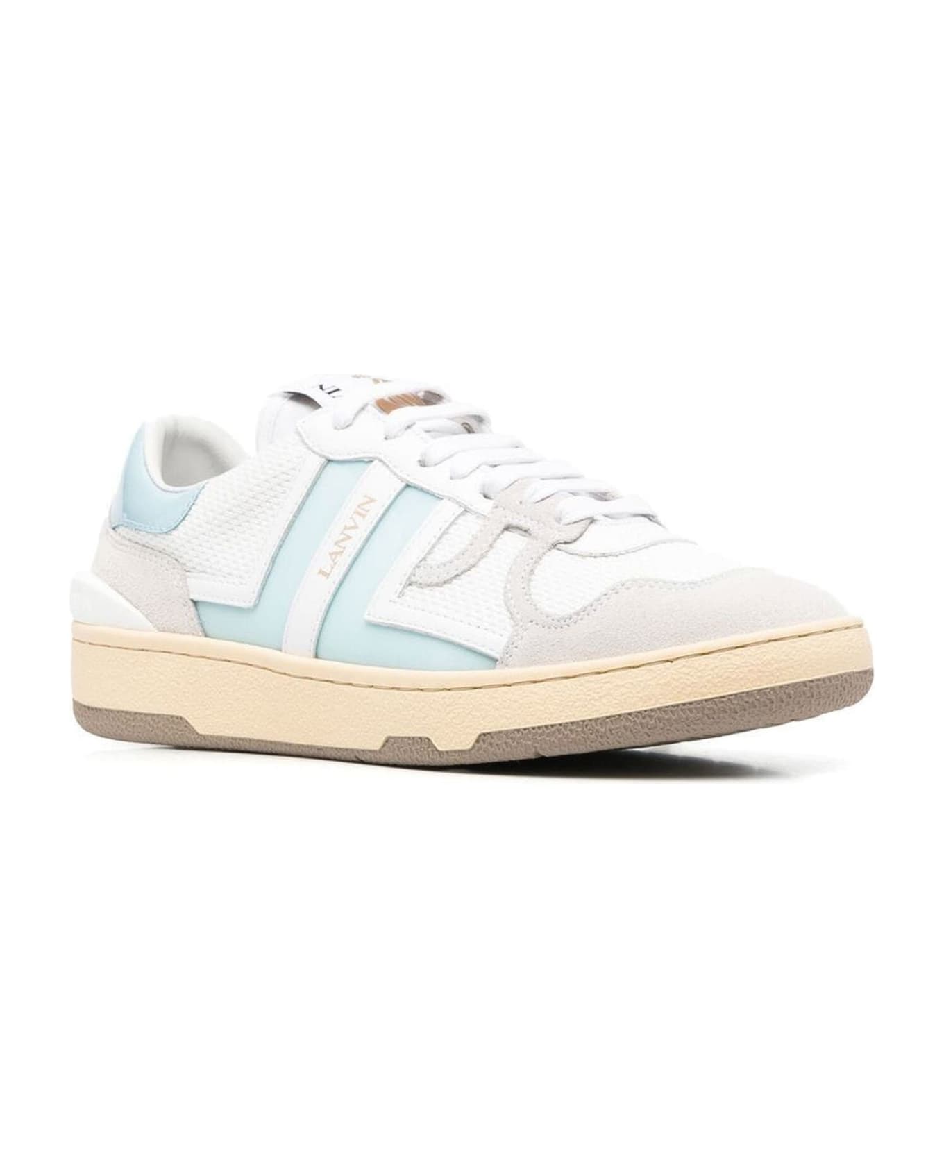 Lanvin White Calf Leather Clay Sneakers - Bianco