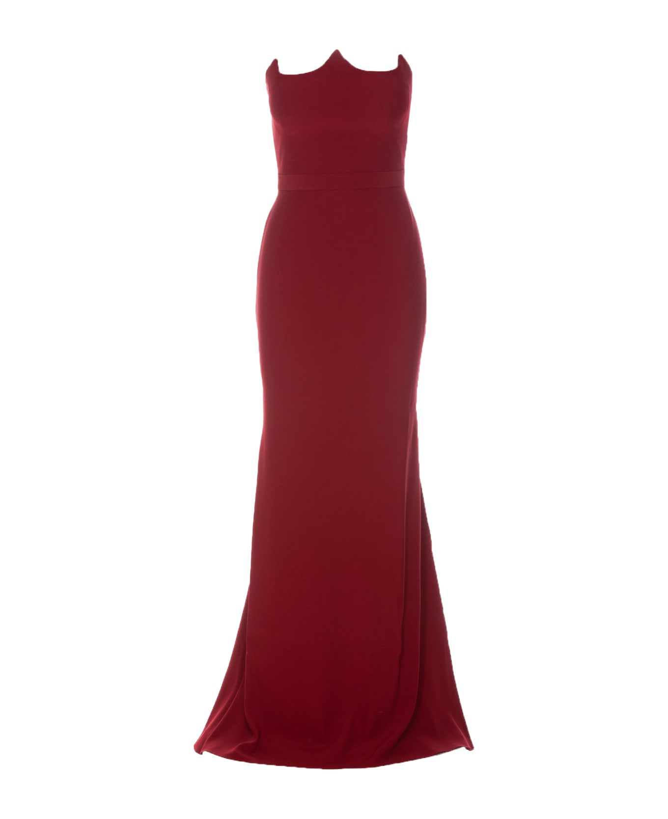 Alexander McQueen Peak Corset Evening Dress - Red