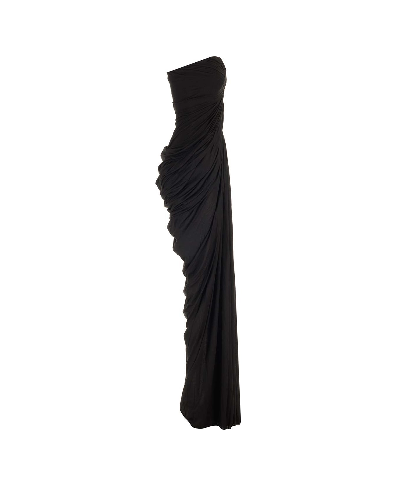 Rick Owens Long Draped Bustier Dress - Black