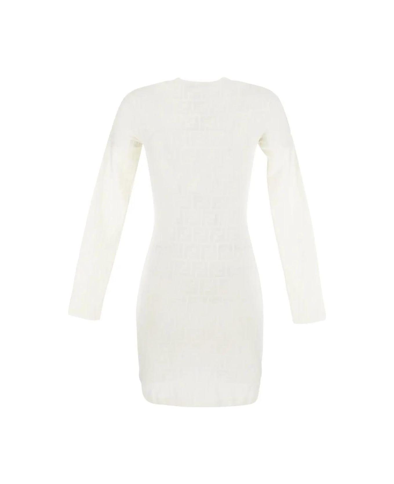 Fendi Viscose Ff Dress - Bianco ワンピース＆ドレス