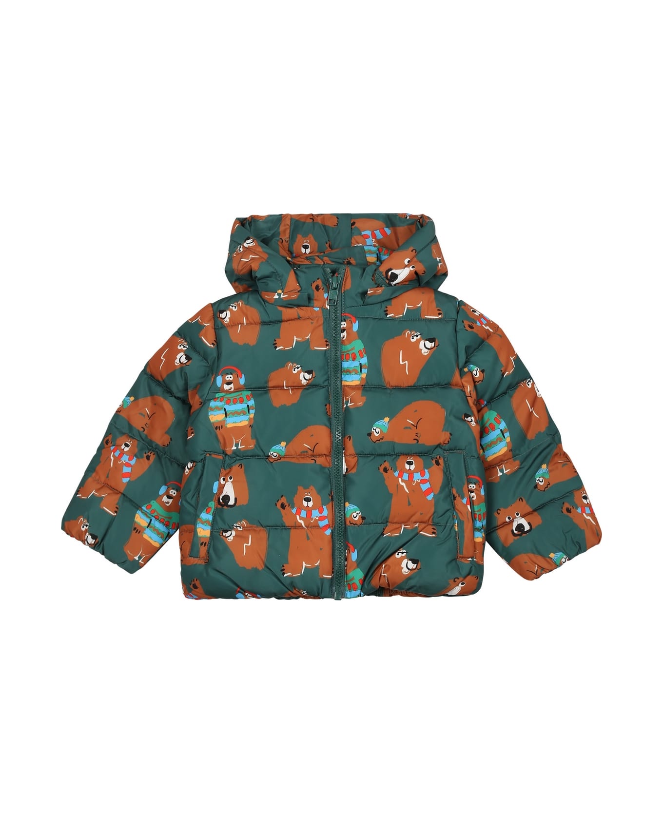 Stella McCartney Kids Green Down Jacket For Baby Boy - Green