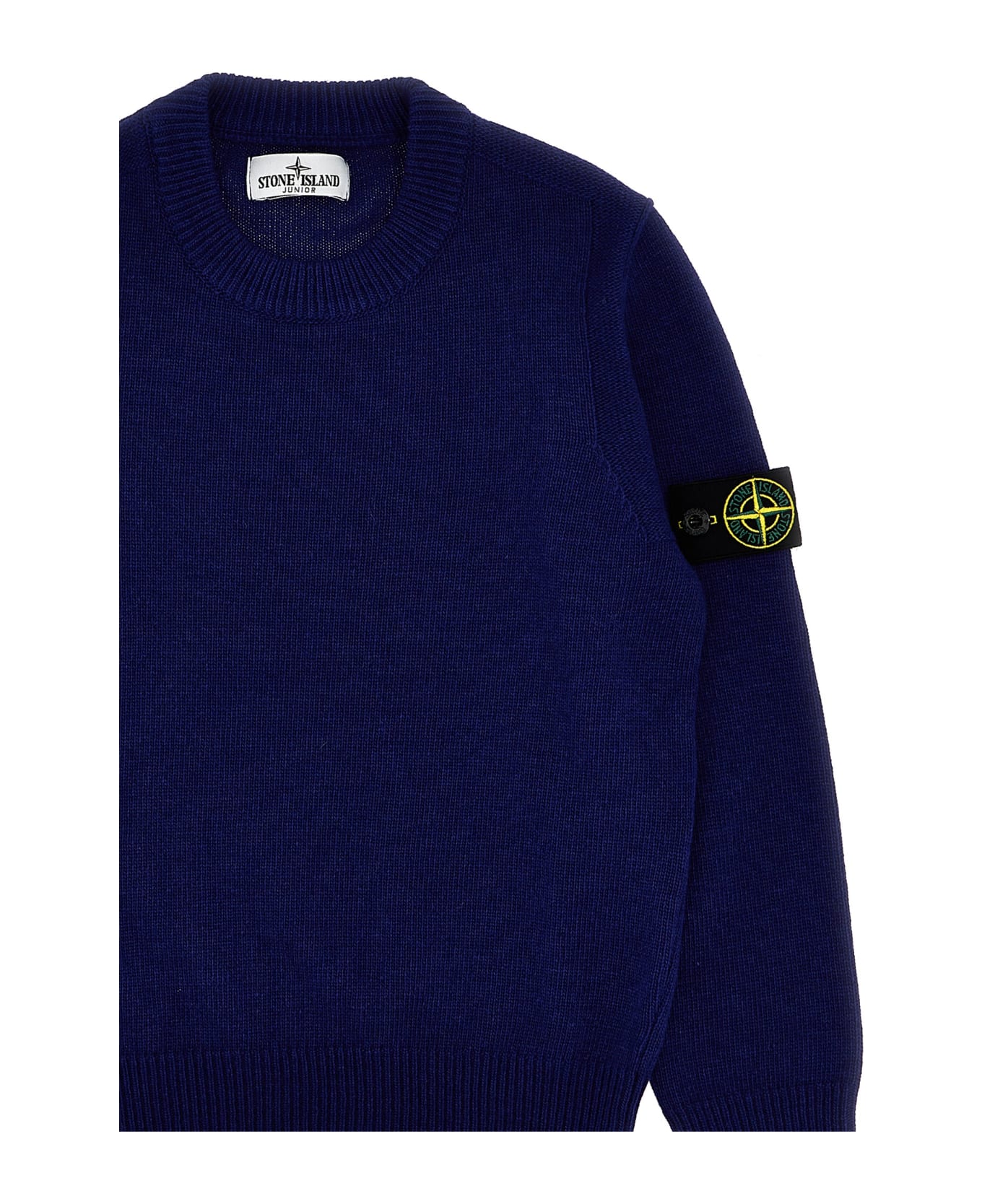 Stone Island Junior Logo Patch Sweater - Blue