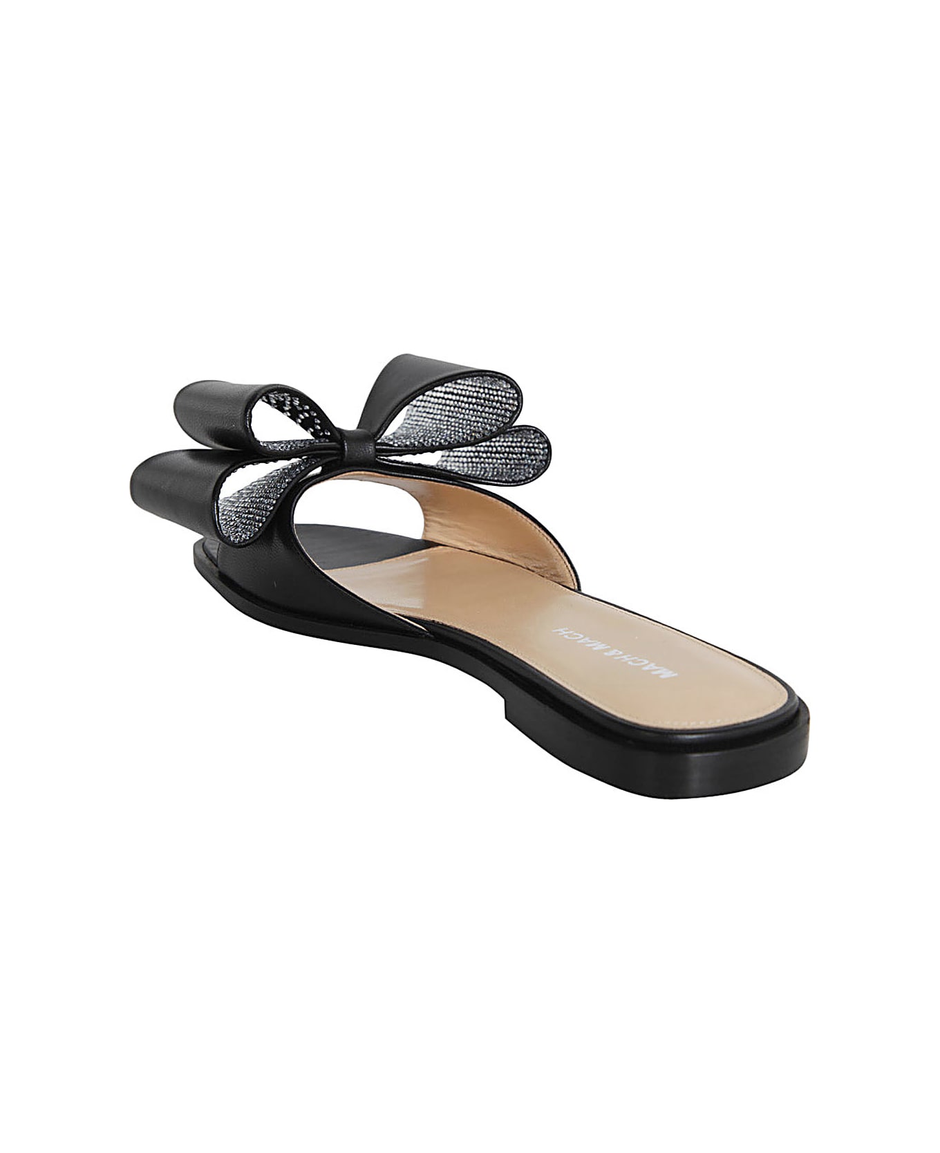 Mach & Mach Cadeau Nappa Leather Flat Sandal - Black