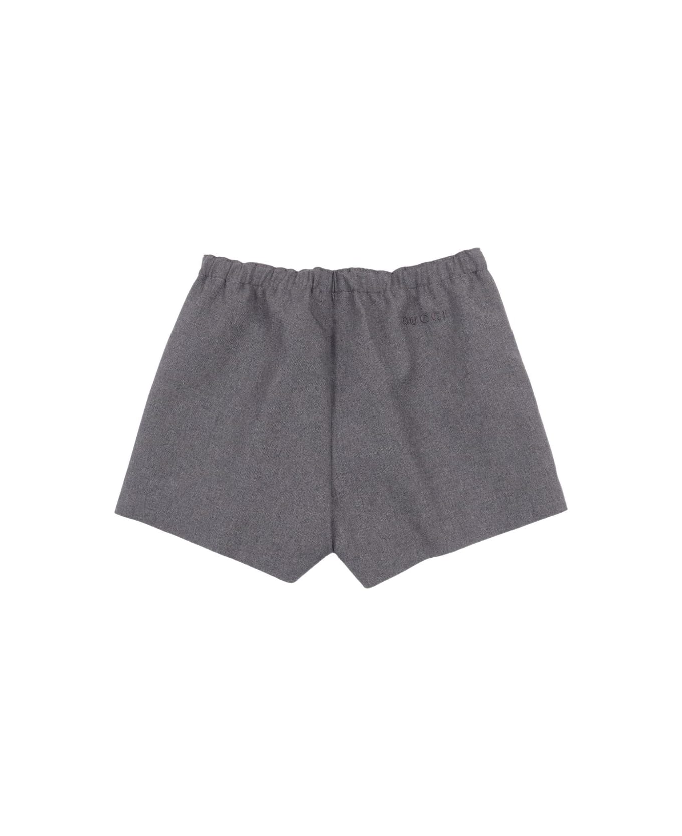 Gucci Kids Wool Shorts With Elastic Waist - Grey