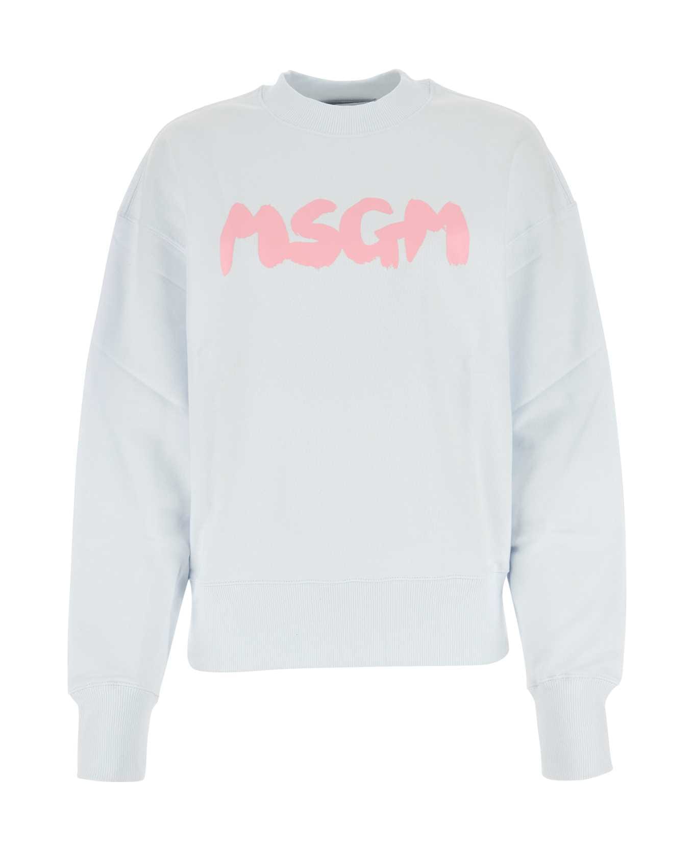 MSGM White Cotton Sweatshirt - WHITE01