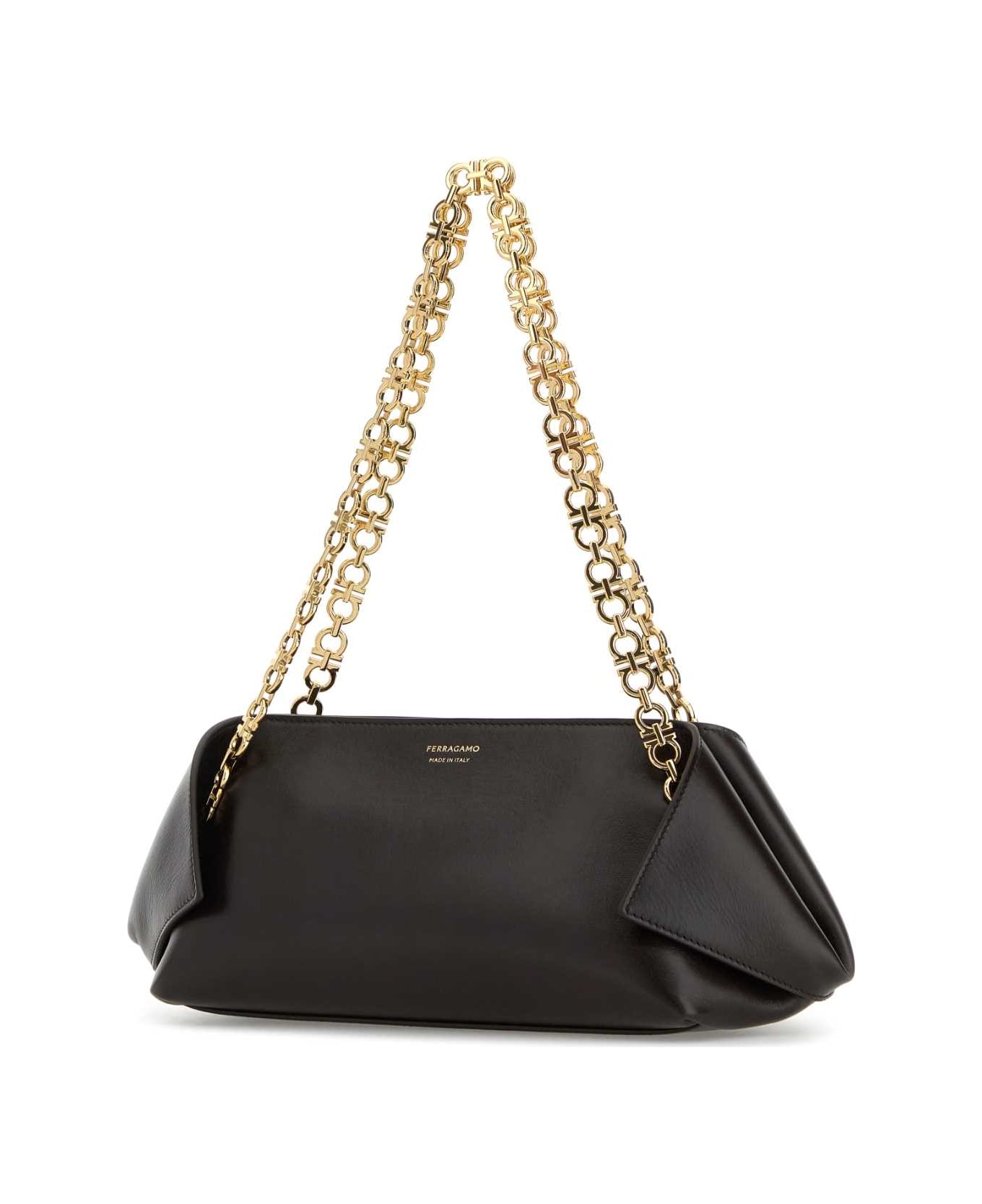 Ferragamo Dark Brown Leather Shoulder Bag - TMORO