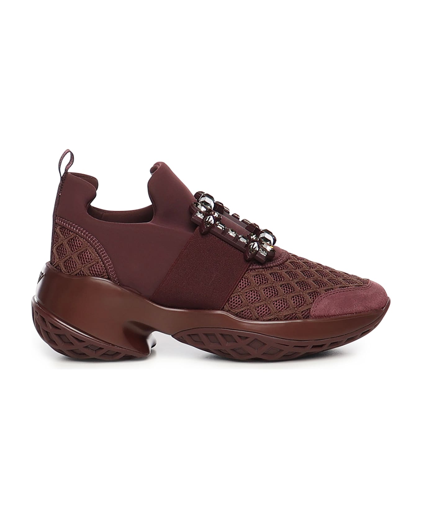 Roger Vivier Viv' Run Fabric Sneakers - Bordeaux