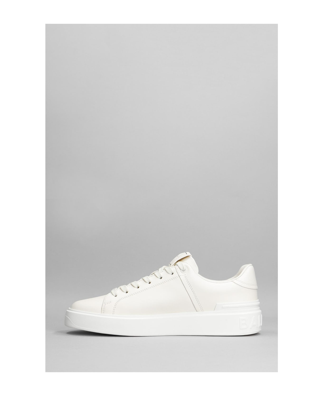 Balmain B Court Sneakers In White Leather - white