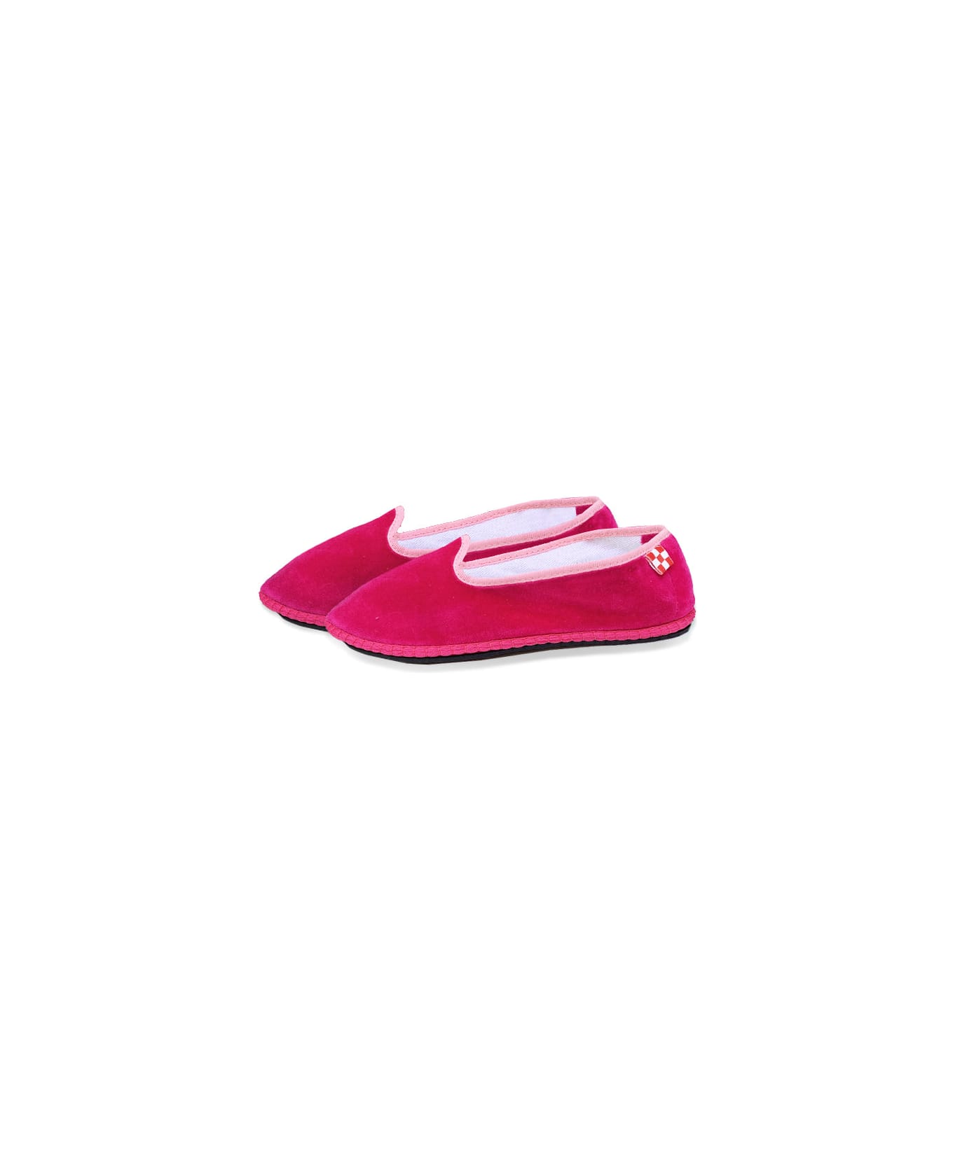 MC2 Saint Barth Fucsia Velvet Slippers Friulane - PINK