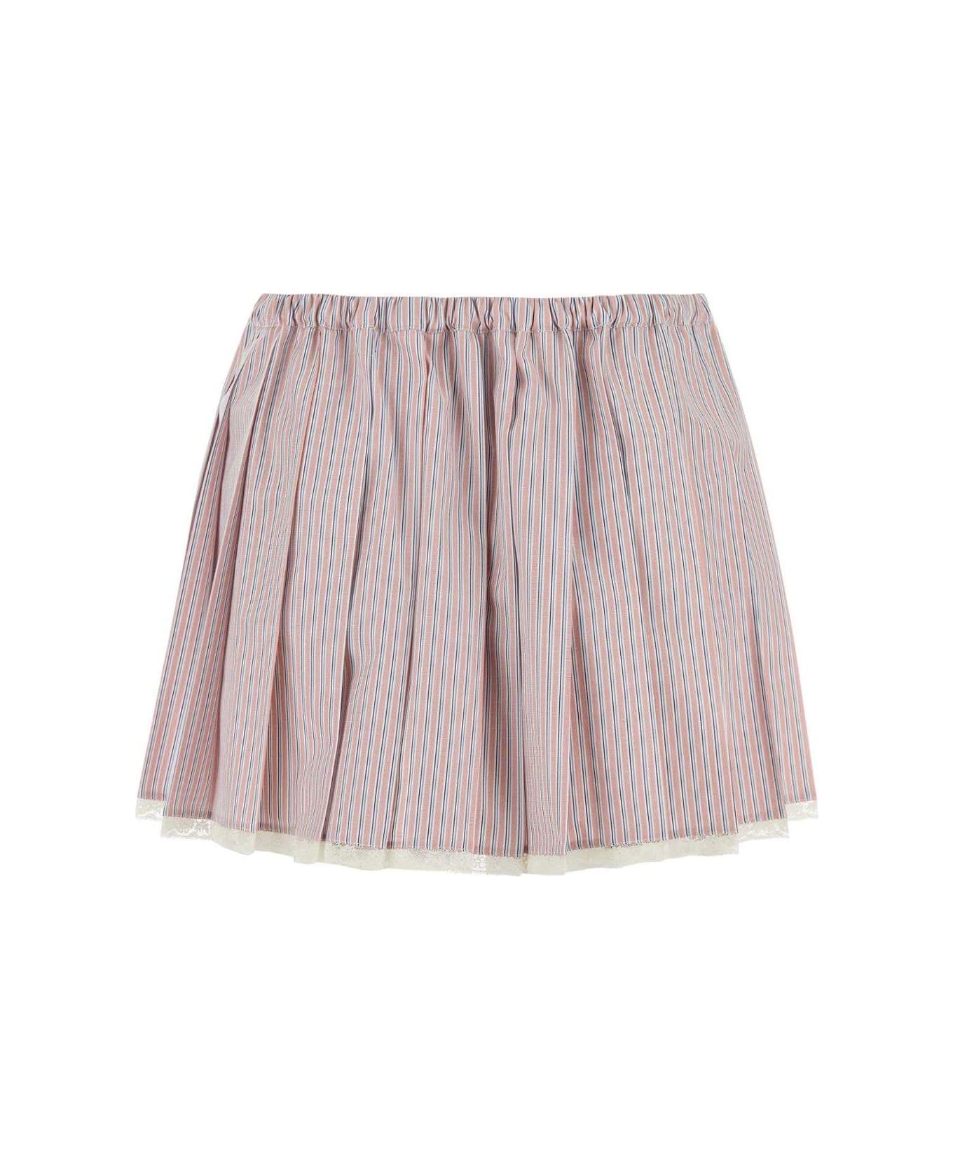 Miu Miu Embroidered Poplin Mini Skirt