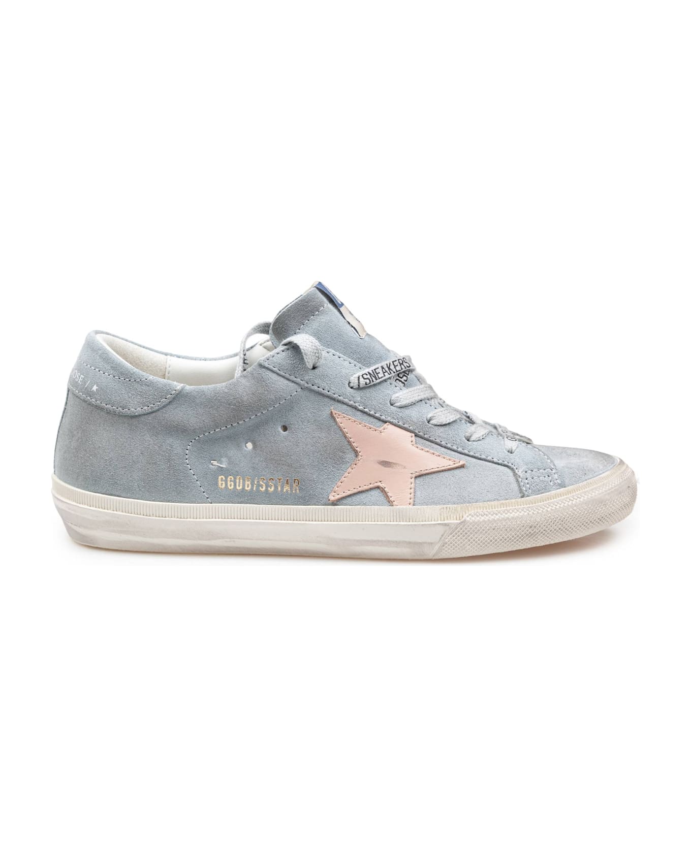 Golden Goose Super Star Sneakers In Suede Grey/pink - GREY