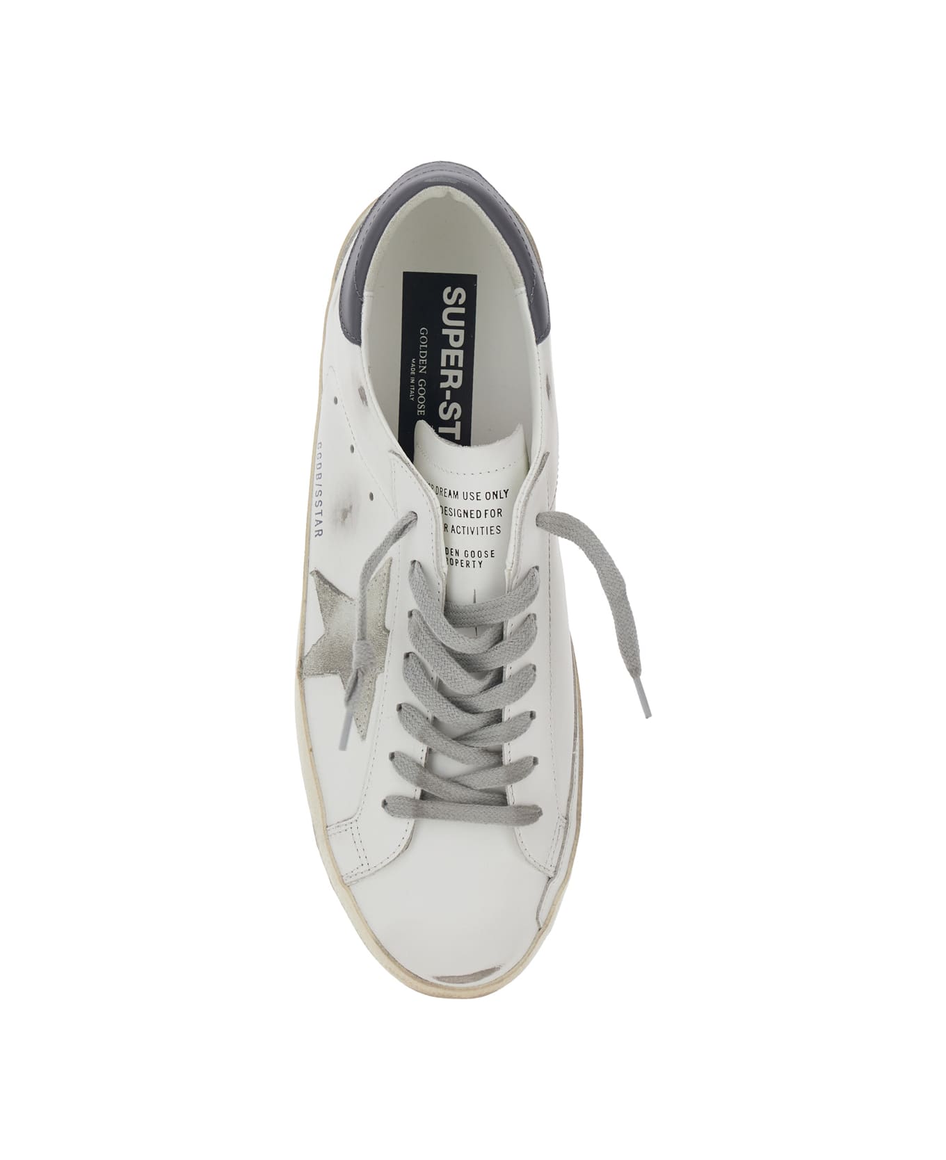 Golden Goose Super Star Leather Upper And Heel Suede Star And Spur - White