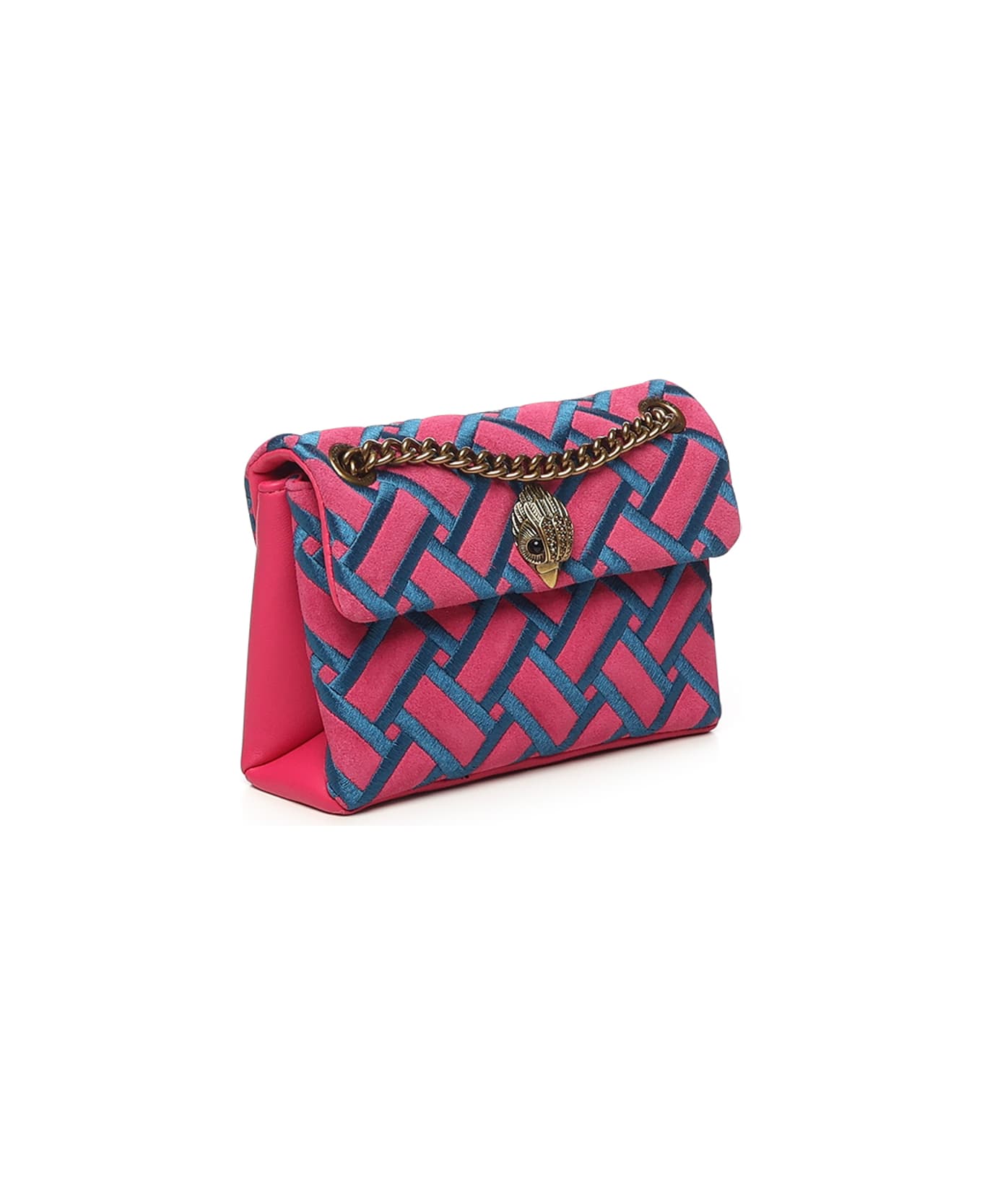 Kurt Geiger Kensington Leather And Suede Bag - PINK/light blue