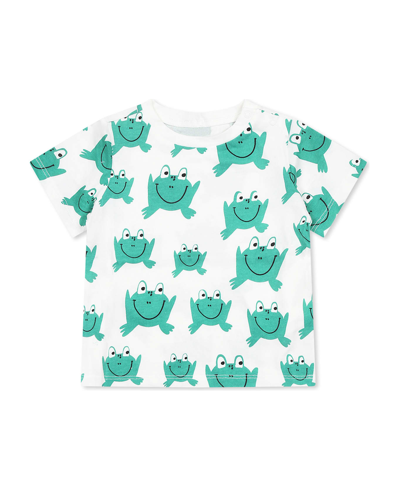 Stella McCartney Kids White T-shirt For Baby Boy With Frog - White