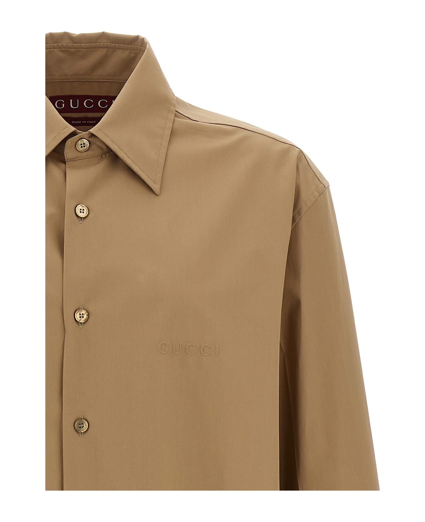 Gucci Embossed Logo Shirt - Beige
