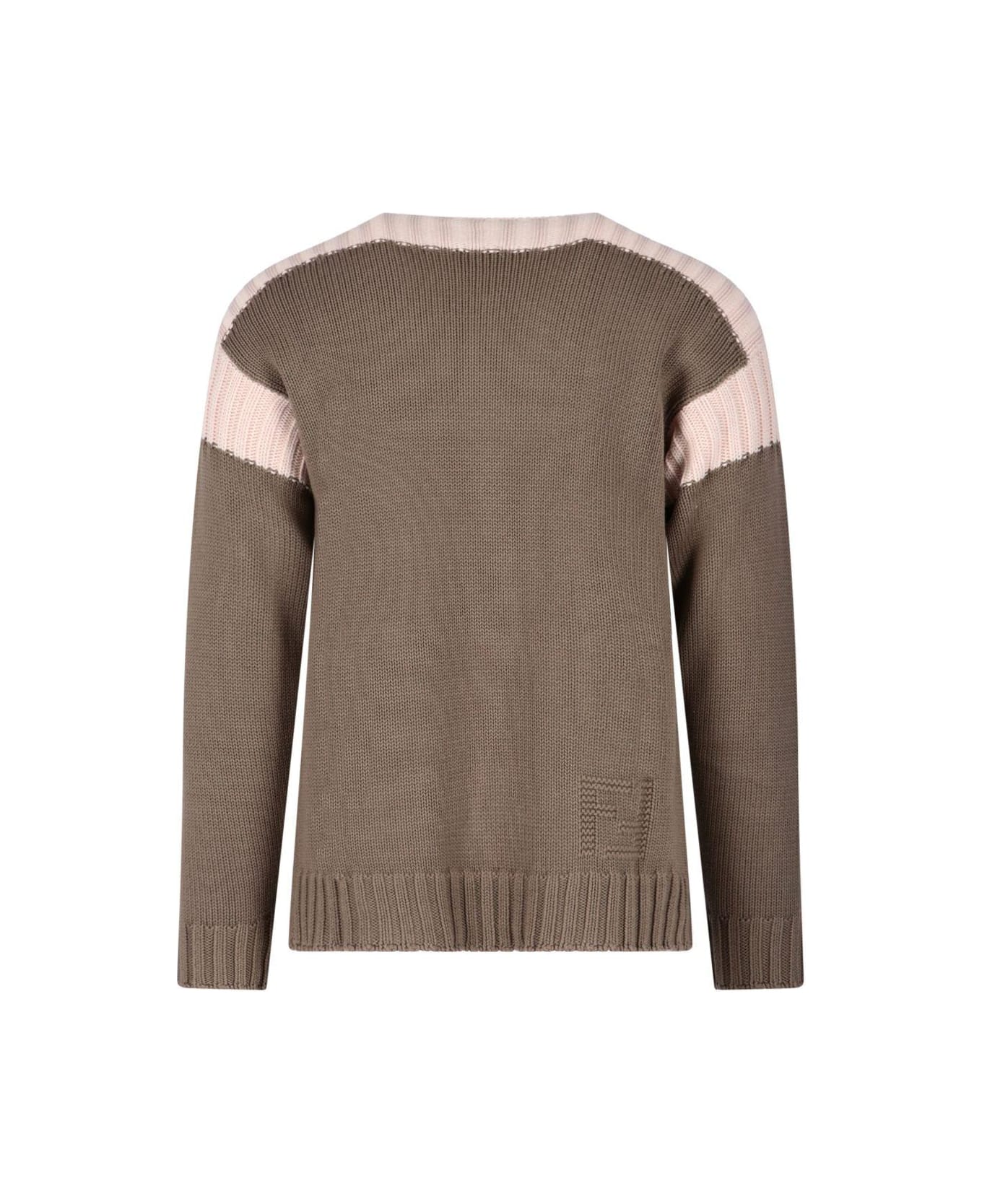 Fendi Two Colour Sweater - BEIGE ニットウェア