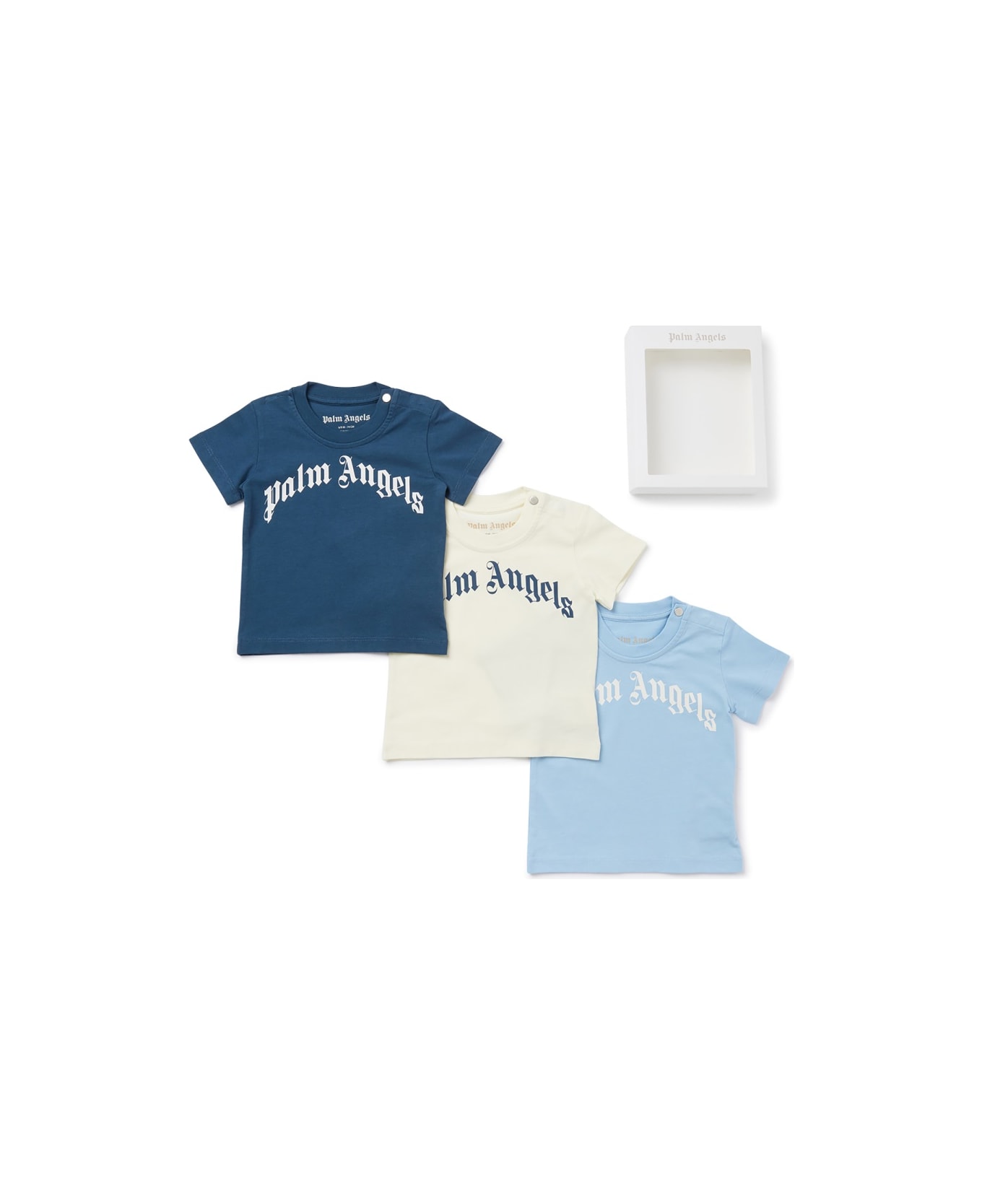 Palm Angels Pacurvedlogotripacktshirt - AZURE