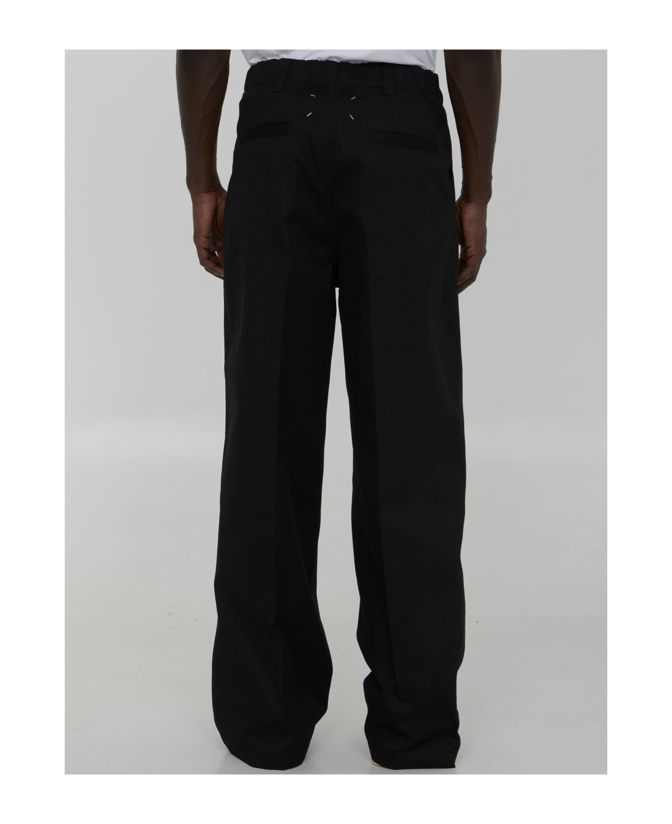 Maison Margiela Trousers In Cotton Blend - BLACK