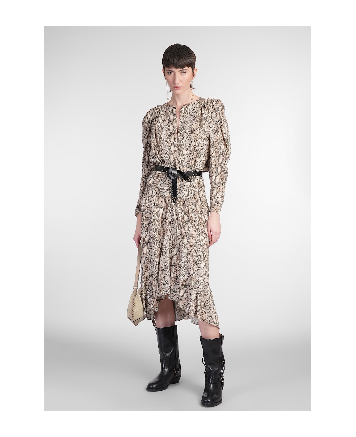 Isabel Marant Olena Skirt In Beige Silk - beige