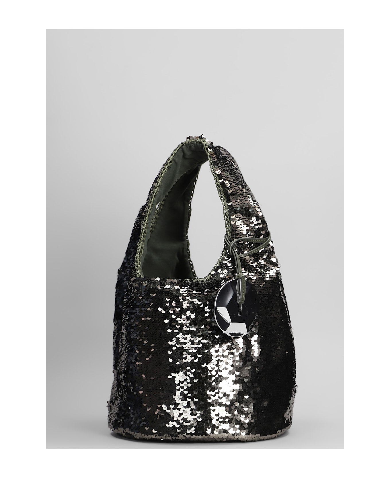 J.W. Anderson Sequin Shoulder Bag In Grey Polyester - Gunmetal