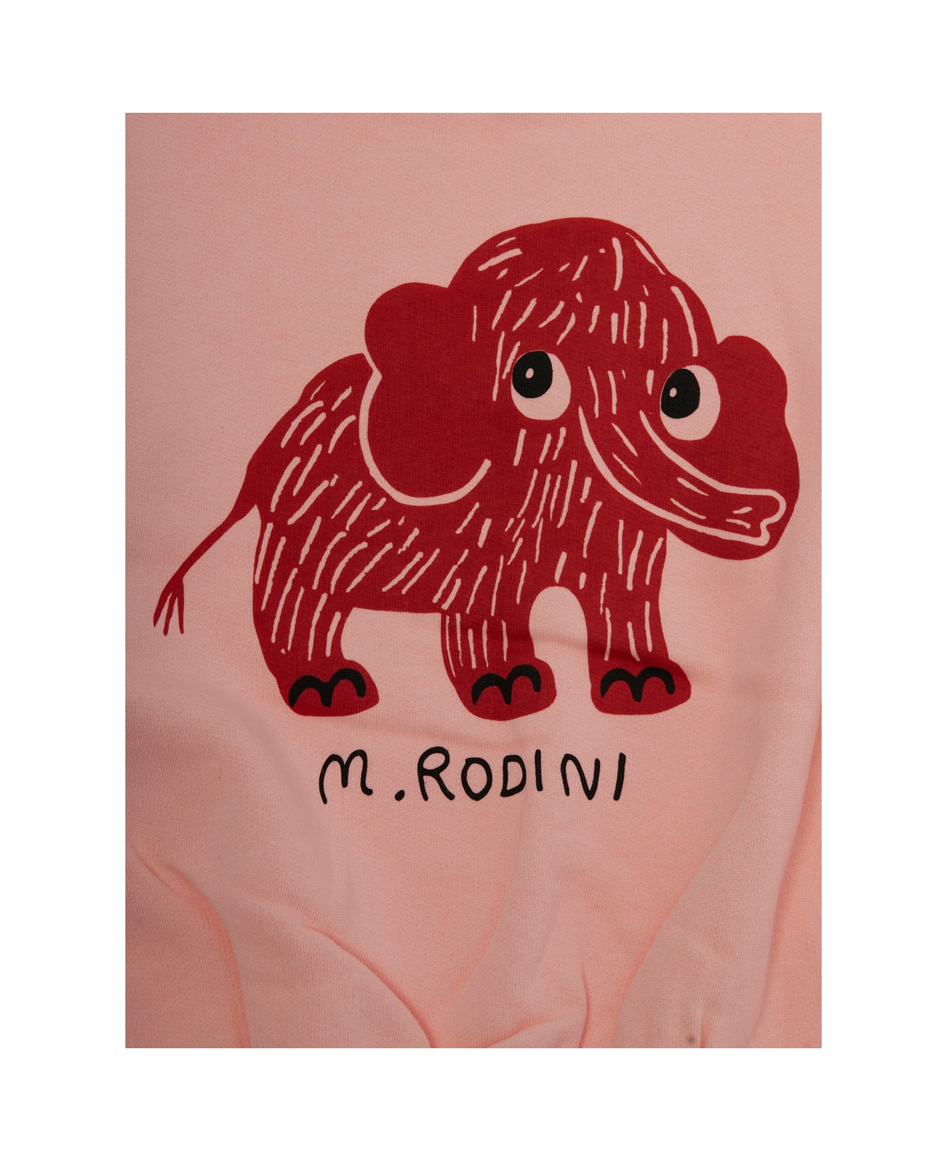 Mini Rodini Pink Crewneck Sweatshirt With Maxi Print On The Front In Cotton Baby - Pink